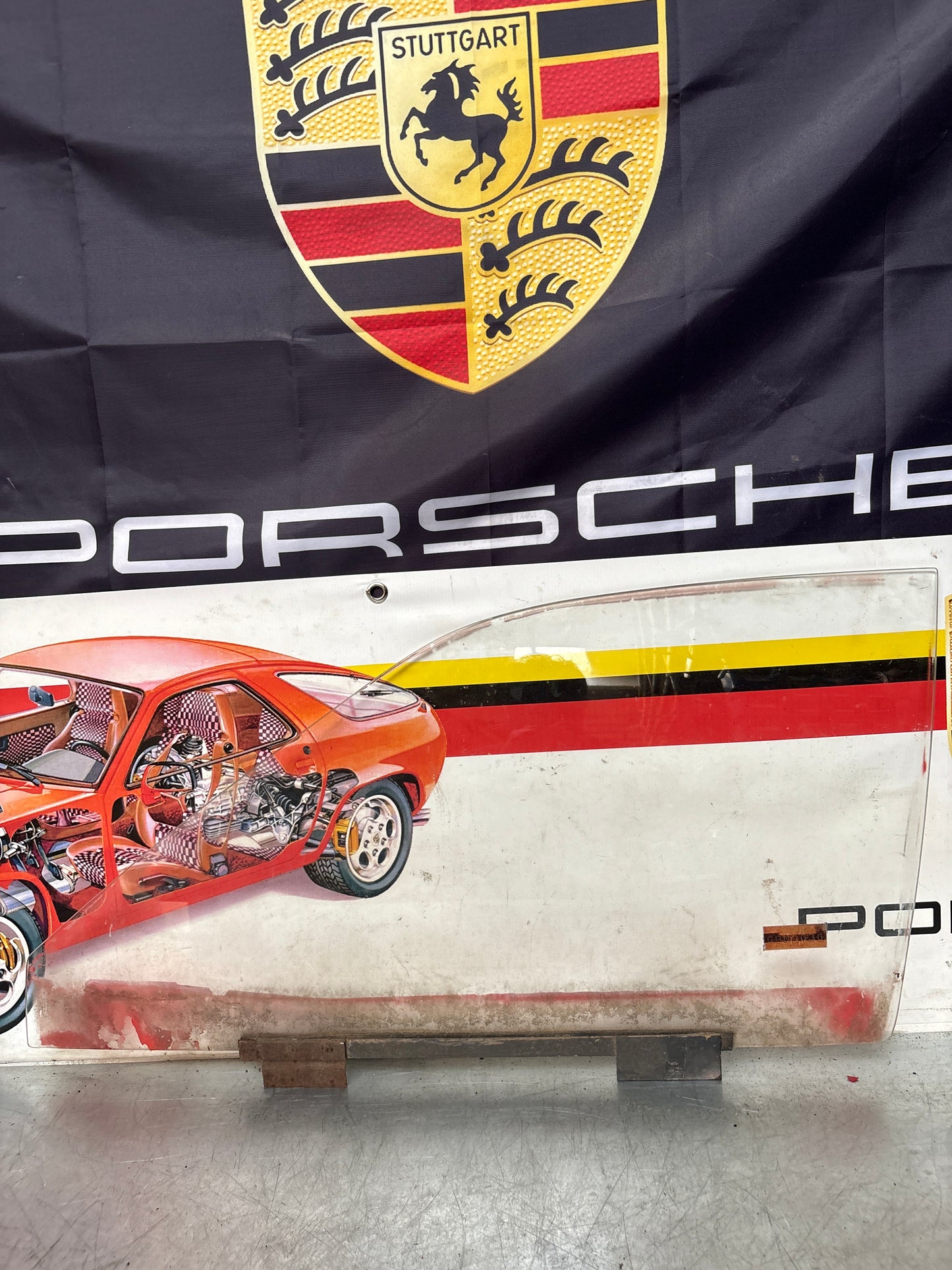 Porsche 924/ 944 Left side door glass, clear, used 94454202301