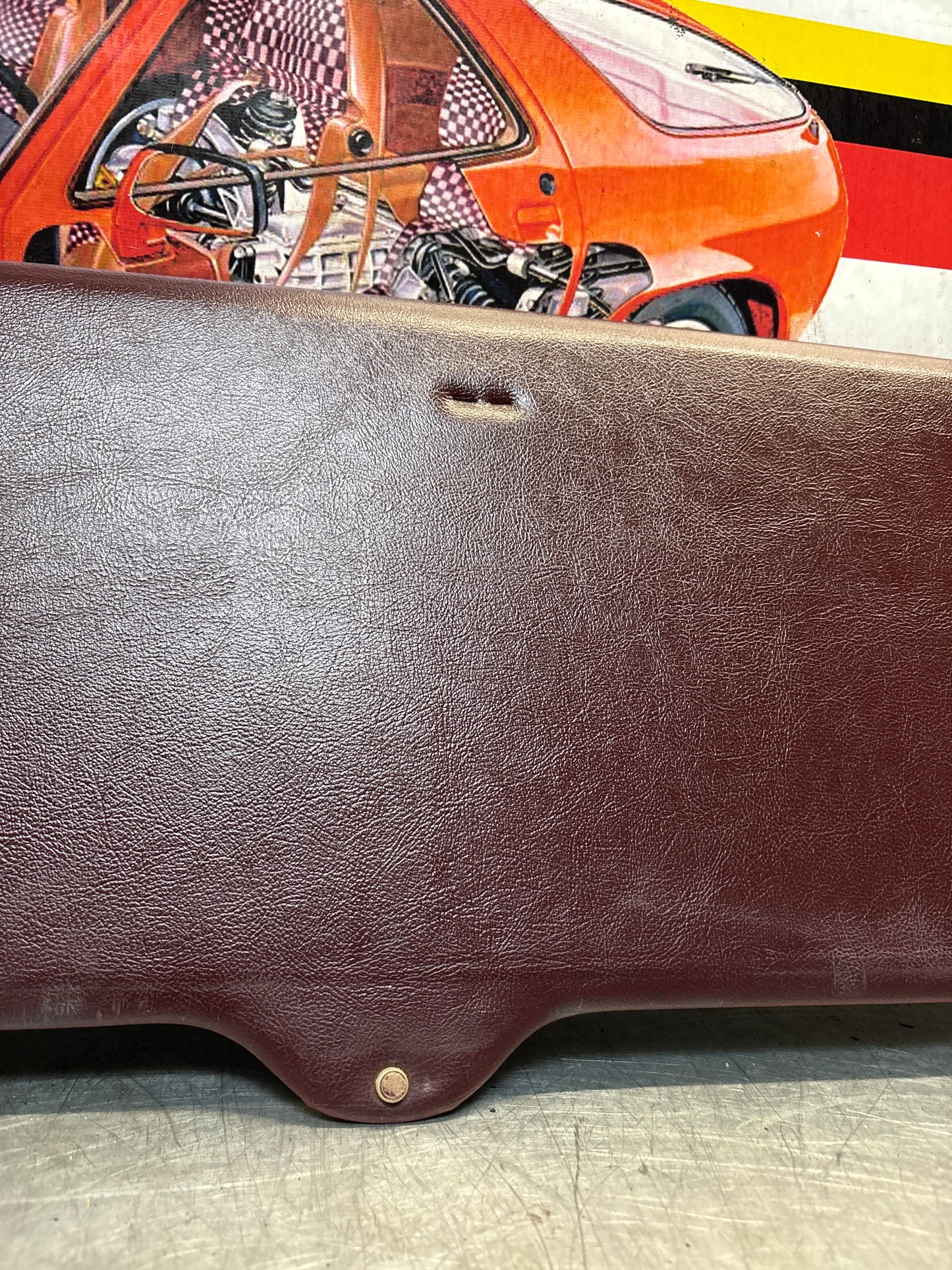 Porsche 928 sun roof headliner trim, burgundy, used 92856406950LG7