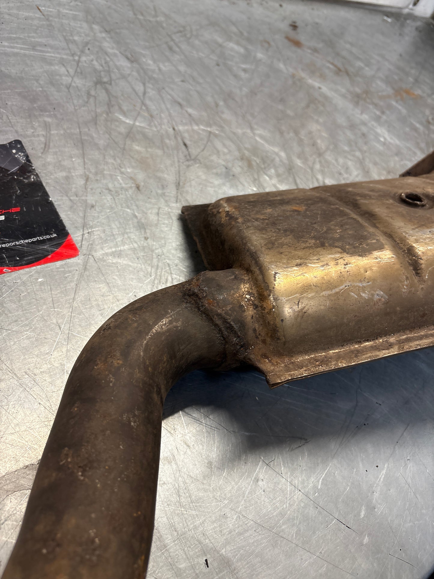 Porsche 928 S4 left middle silencer, used 92811109303