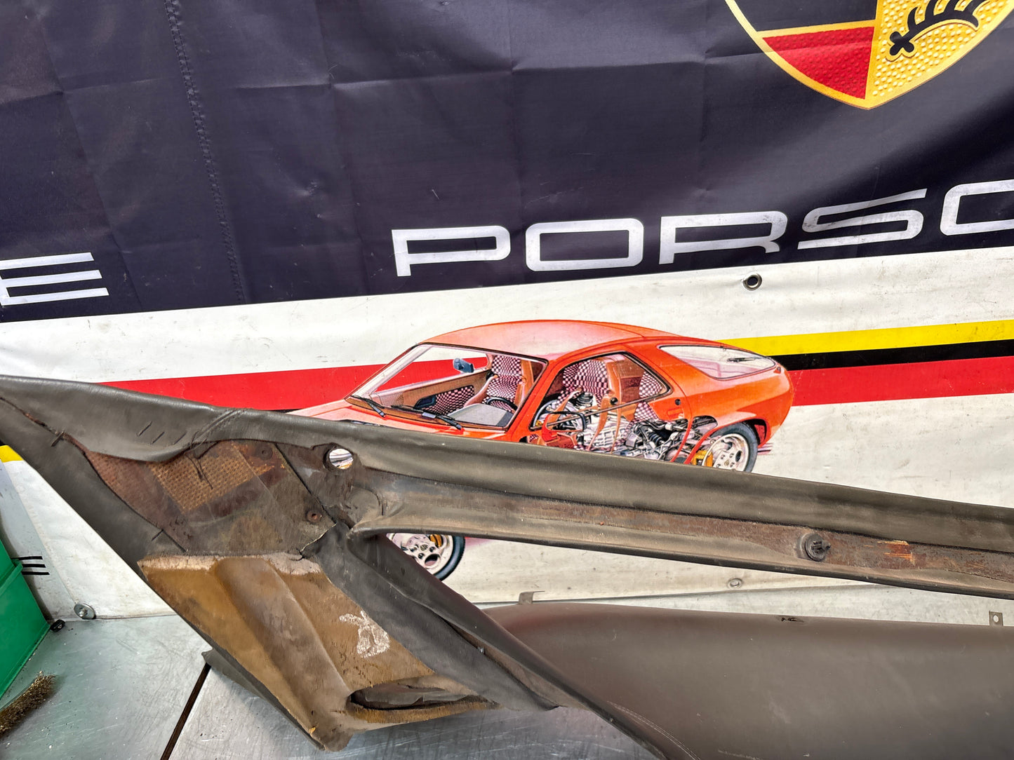 Porsche 928 left side lower side trim panel, grey used 92855502157