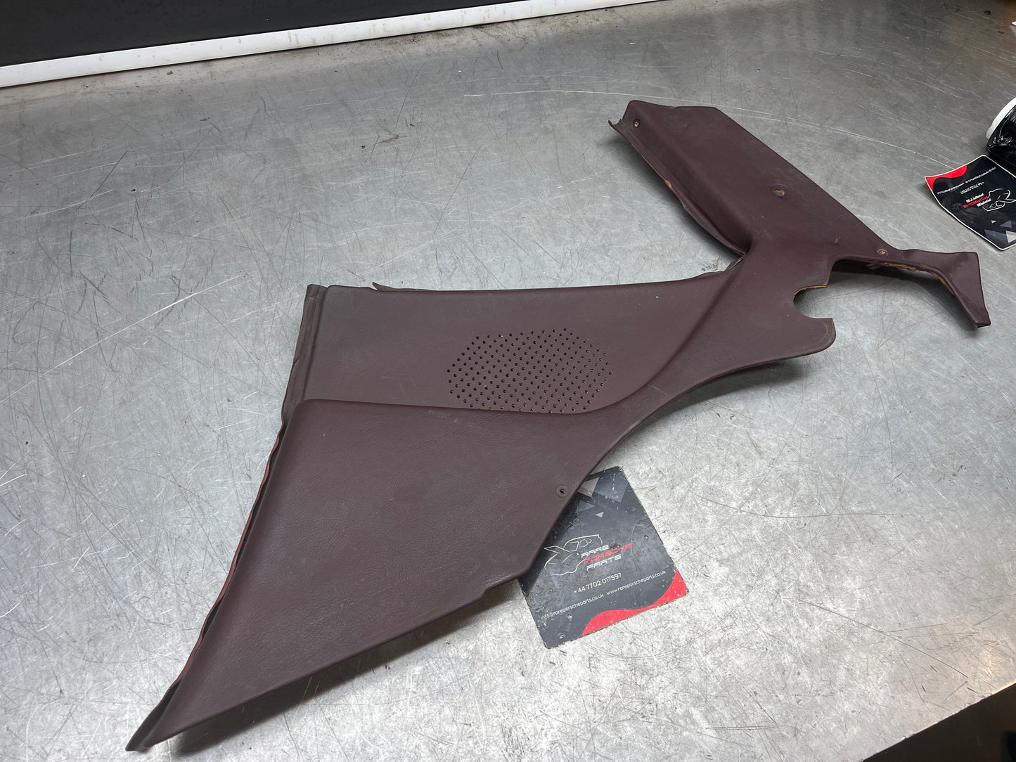 Porsche 944 burgundy rear interior C Post trim/card. Quarter panel trim used 944555021