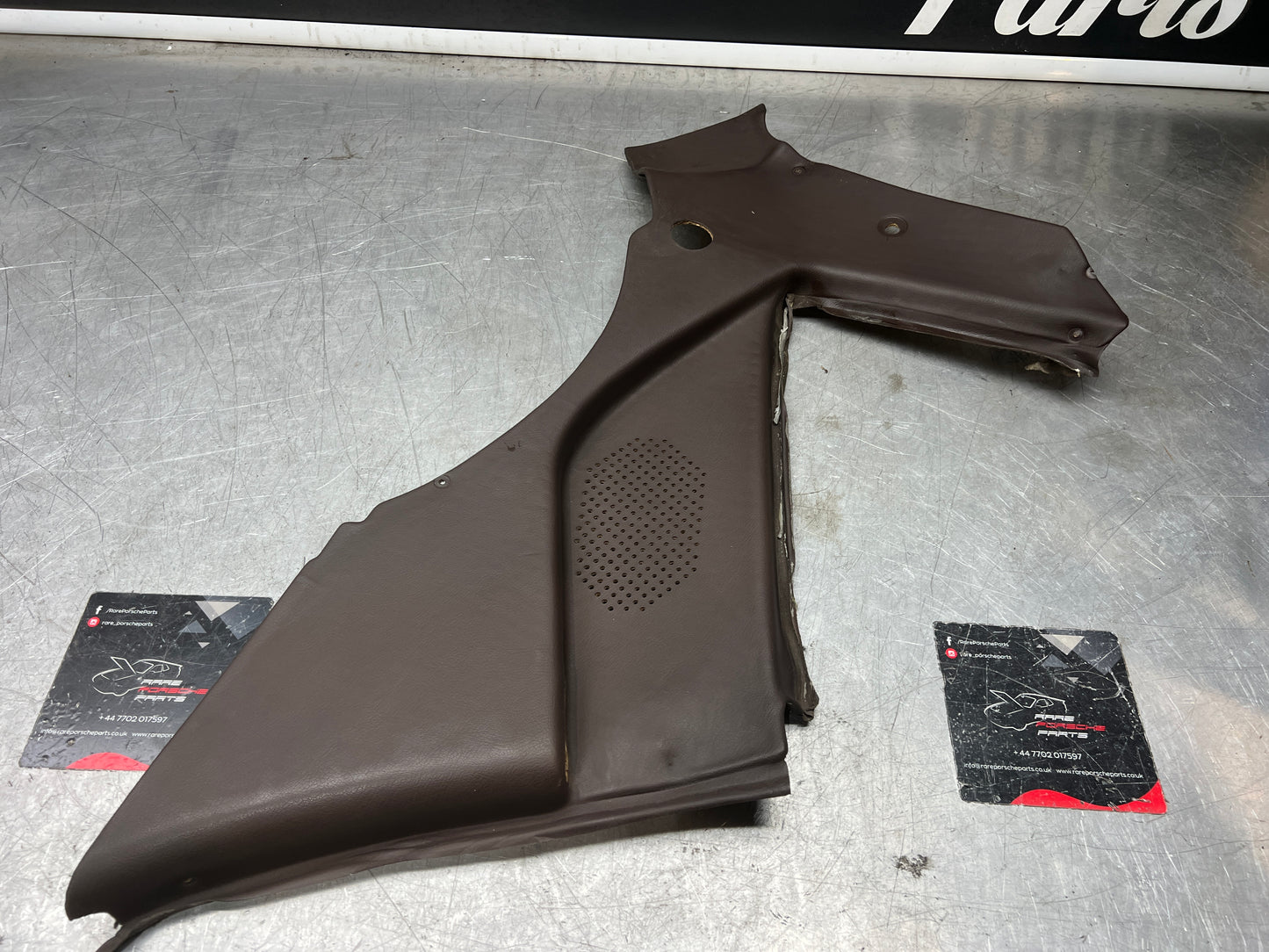 Porsche 944 brown rear interior C Post trim card left side. Quarter panel trim used 944555021