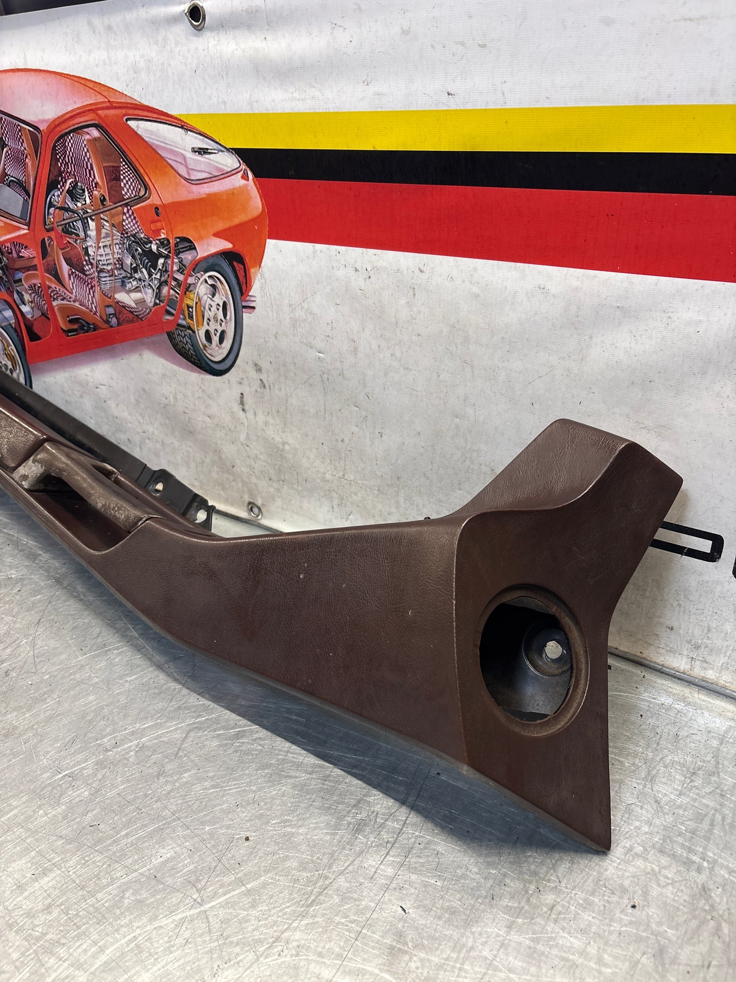 Porsche 928 burgundy door armrest, left, off side, 92855510103, used