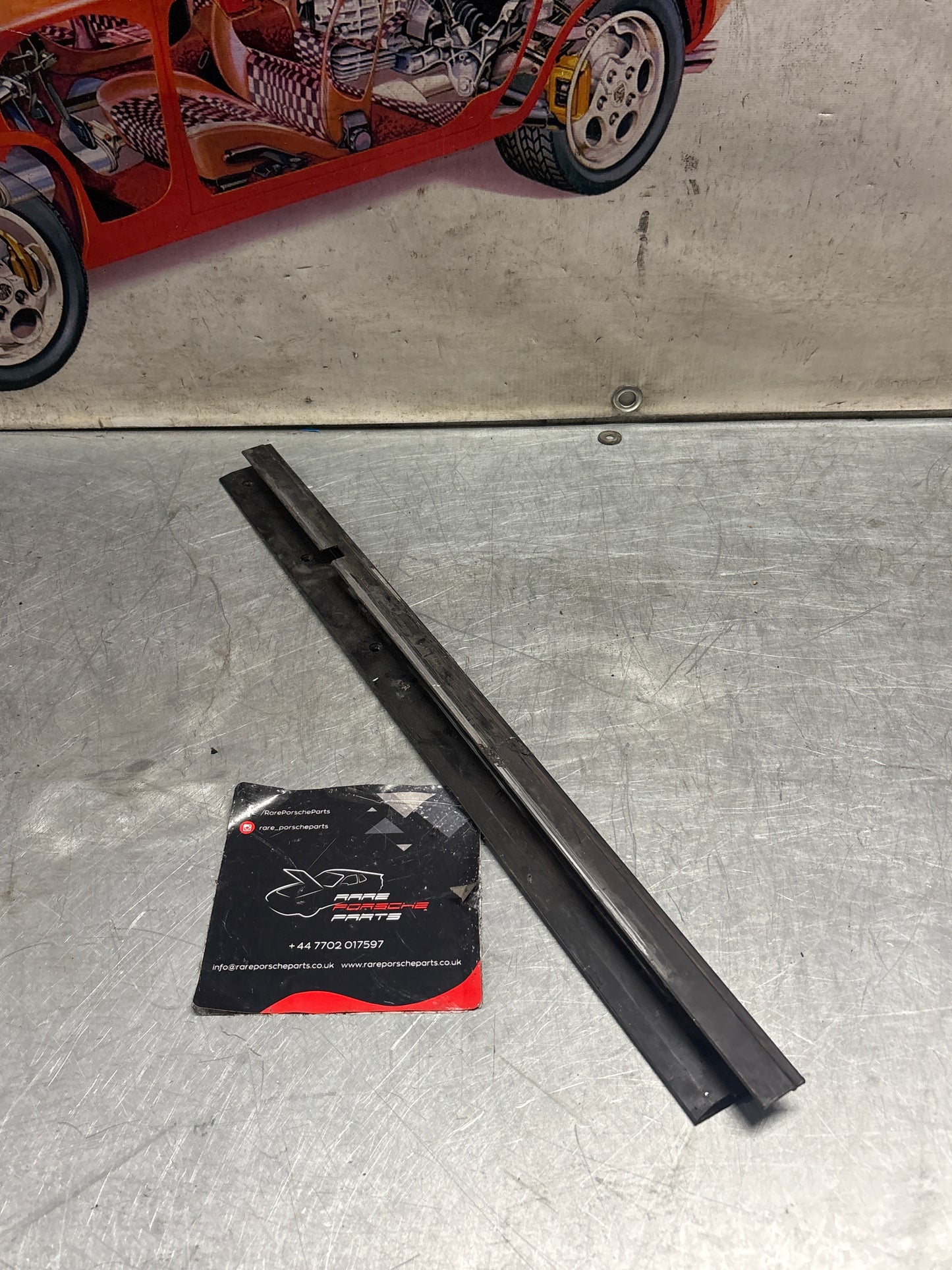 Porsche 928 left sunroof guide rail, used 92856401641