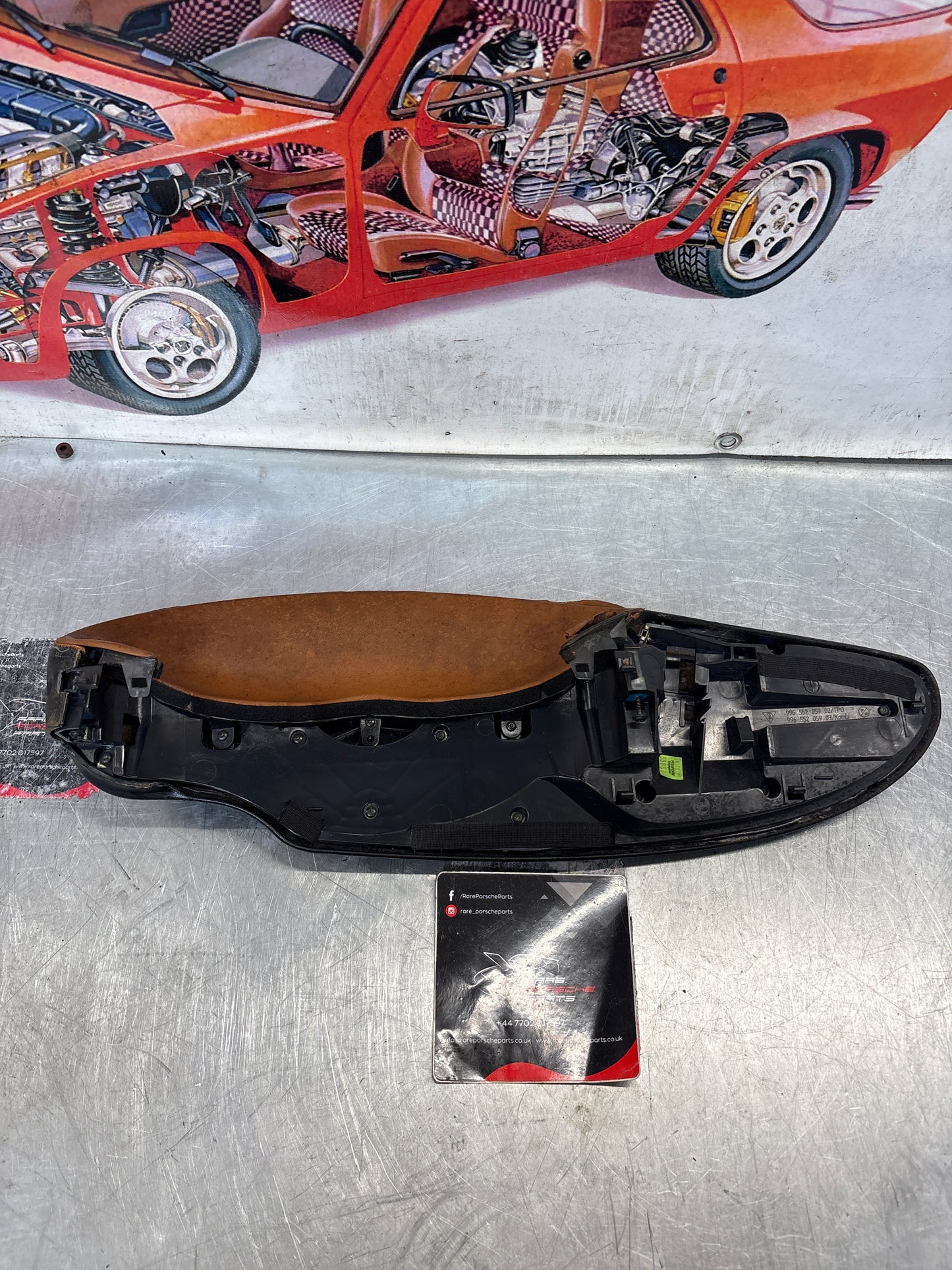 Porsche 911 996 dasboard cluster trim, used, black/brown 99655205902