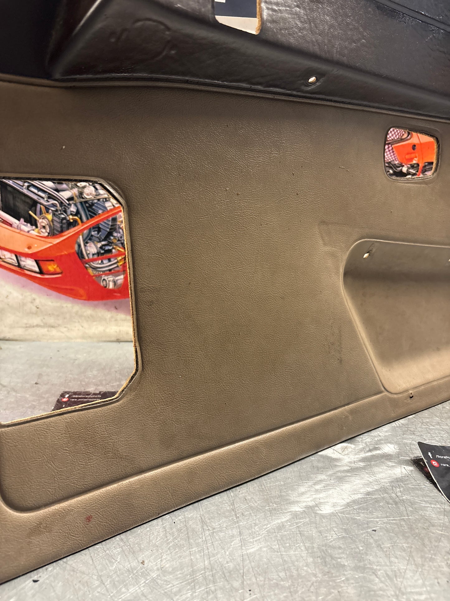 Porsche 924 brown/beige electric window door card, right, off side 477867012 used