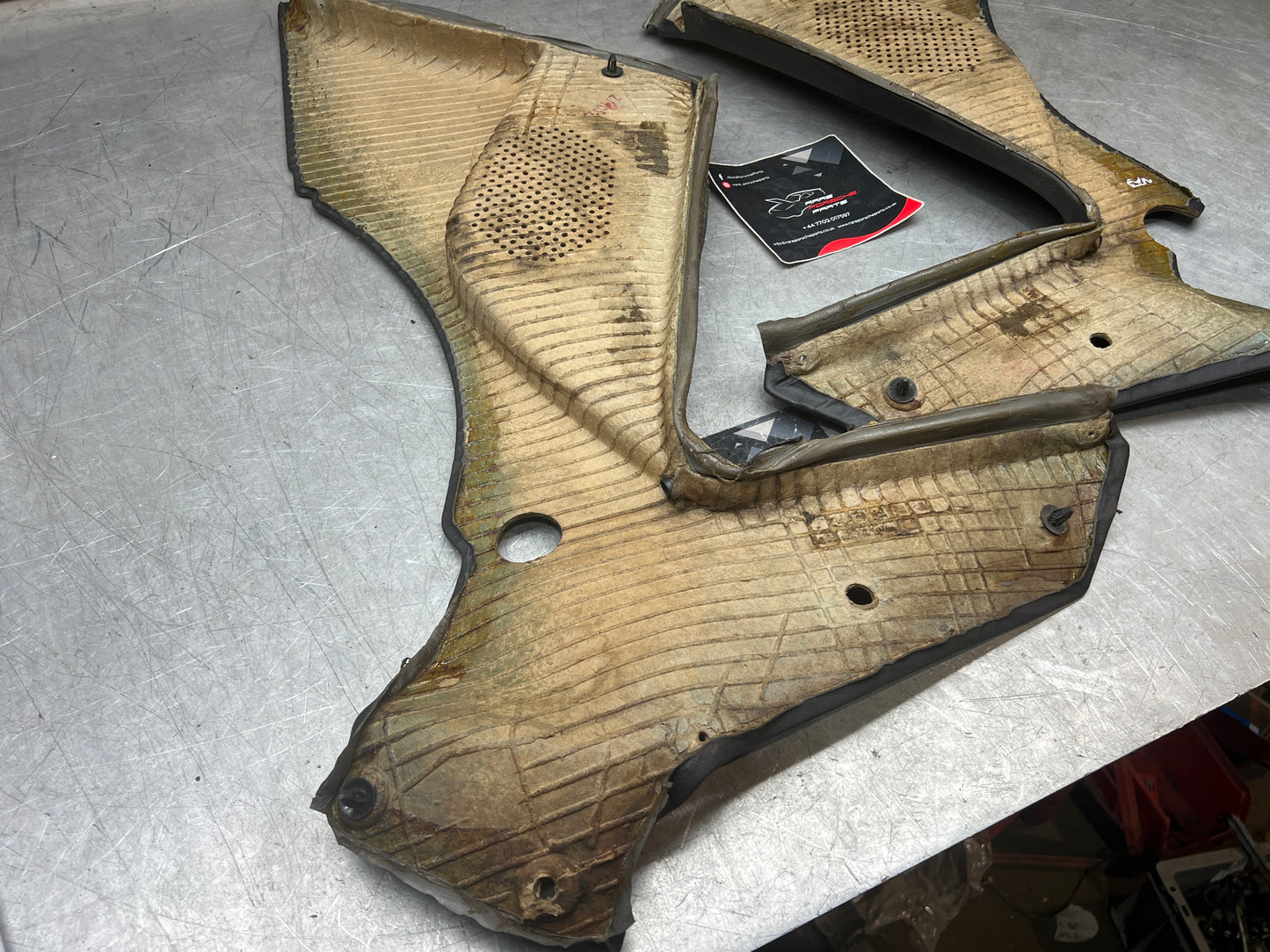 Porsche 944 black rear interior C Post trims/cards. Quarter panel trim used 944555021 944555022