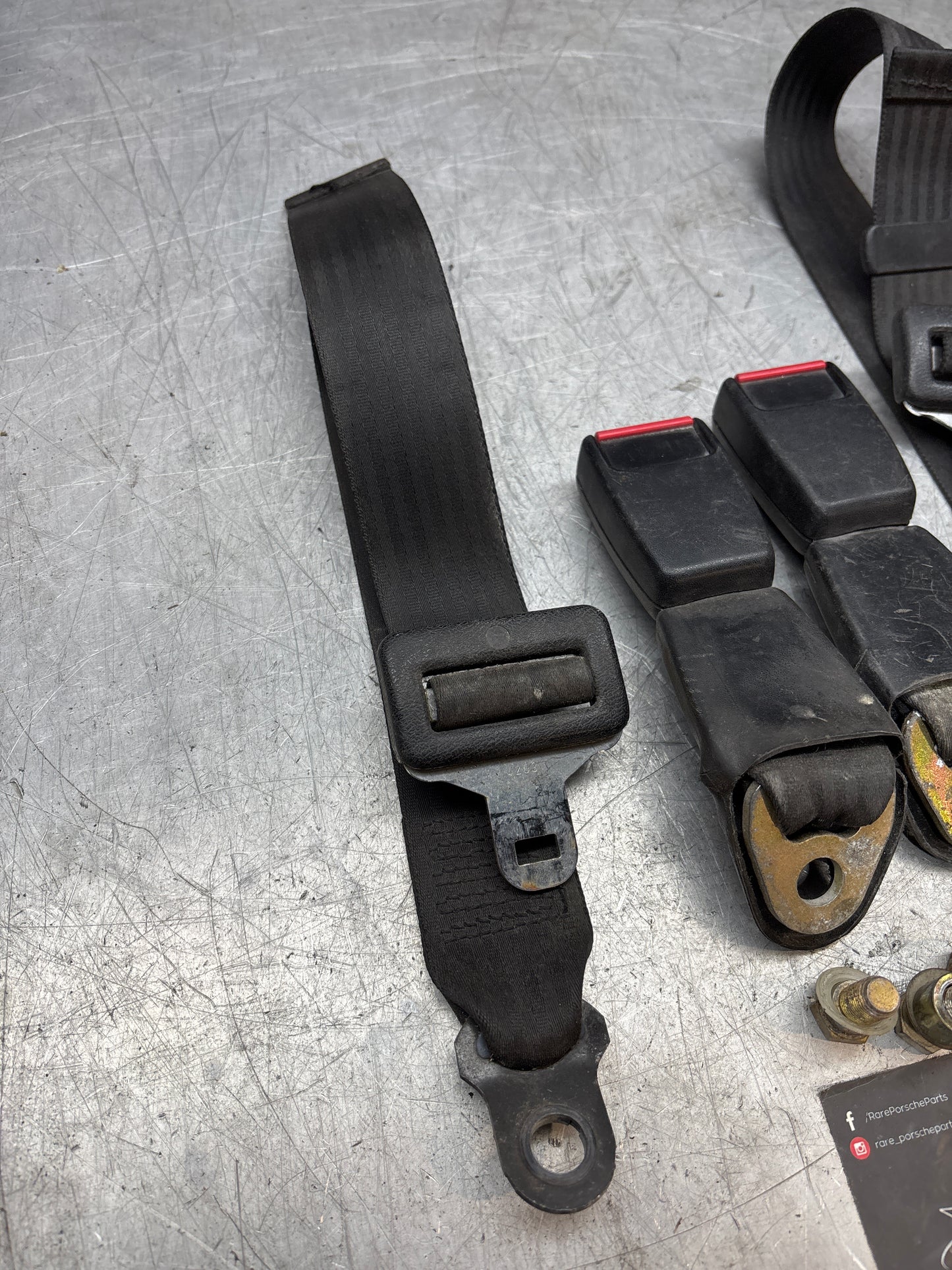 Porsche 924/944 rear 2 point static seat belt 477857795 used