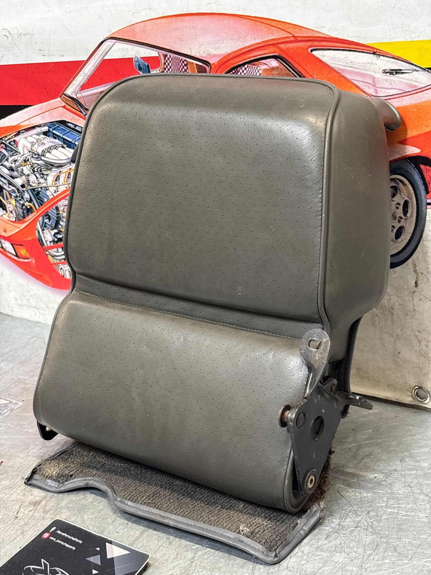 Porsche 928 rear right seat backrest, grey, leather used 92852203852
