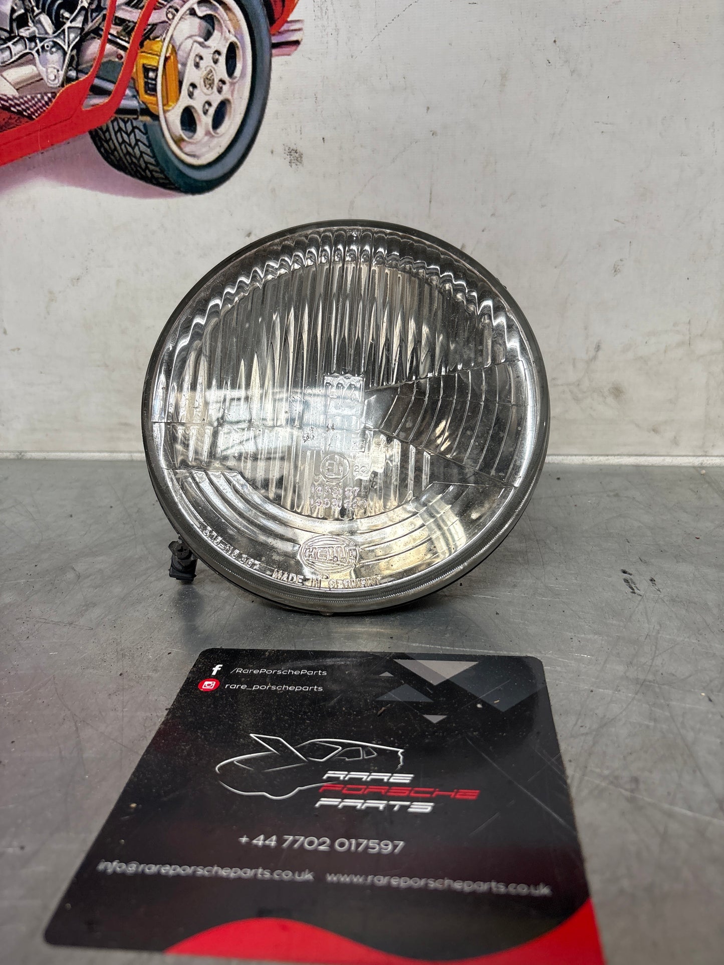 Porsche 924 / 944 Hella H4 LHD headlight, used 477941771 / 305115367