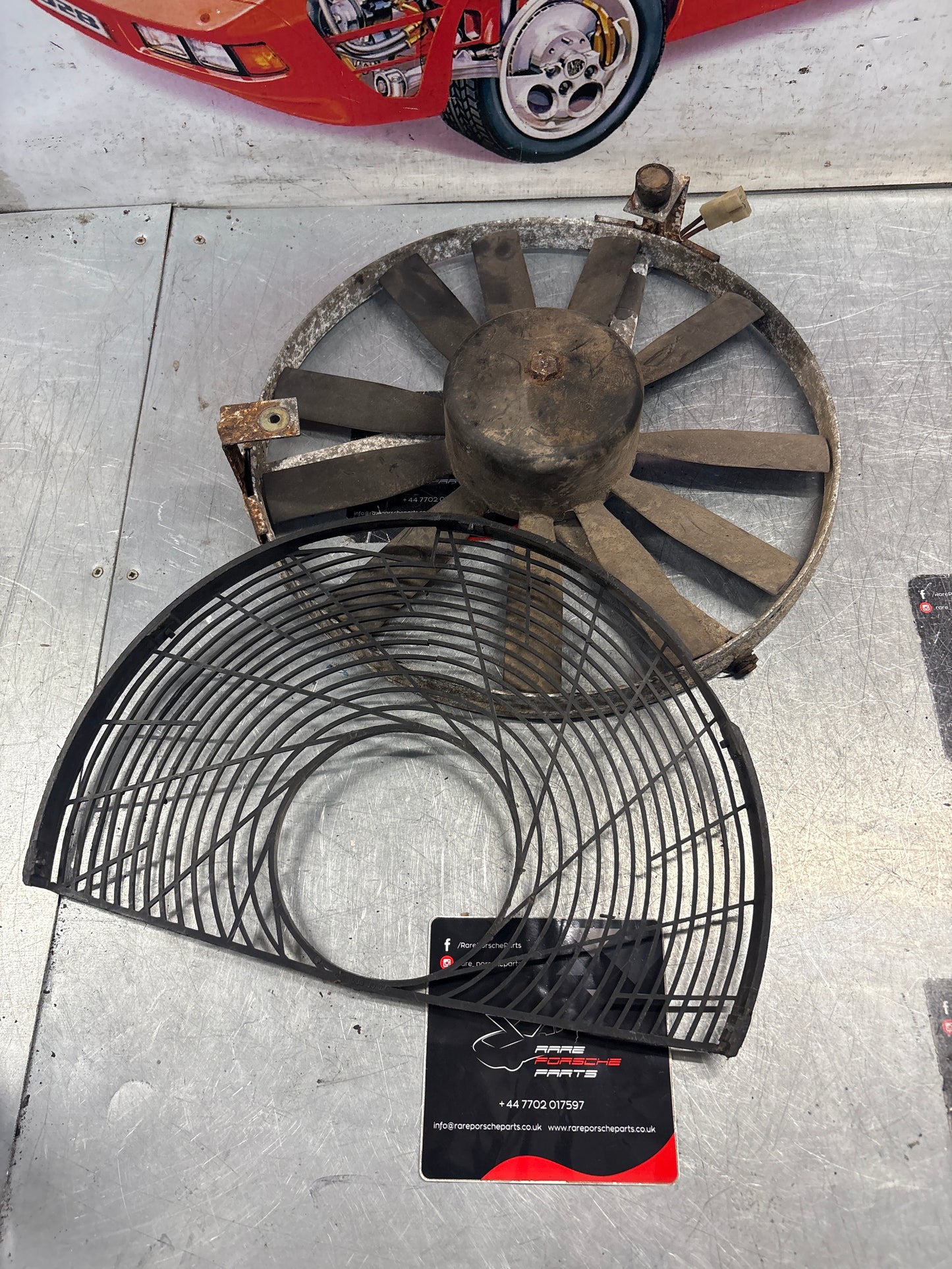 Porsche 928, 80- Air conditioner condenser  cooling  fan, genuine 92862410301 used