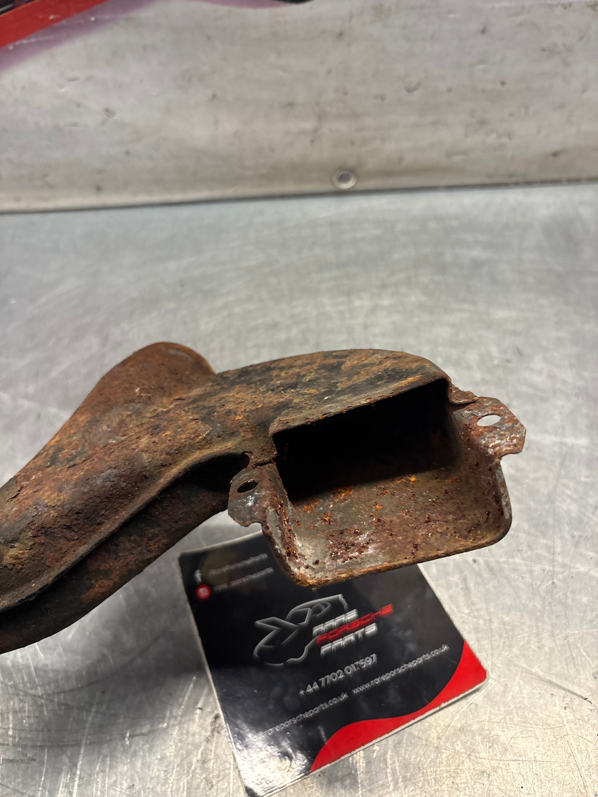Porsche 914 left side heat duct, used 022256501A
