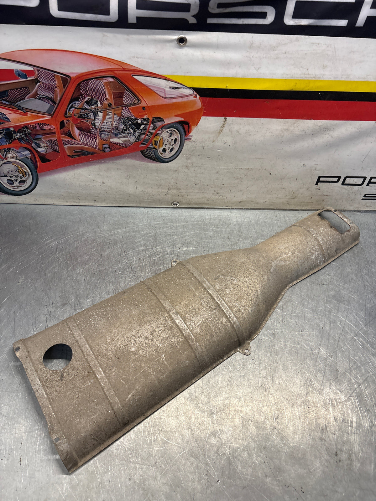 Porsche 928 heat protection plate, 92850449101, used