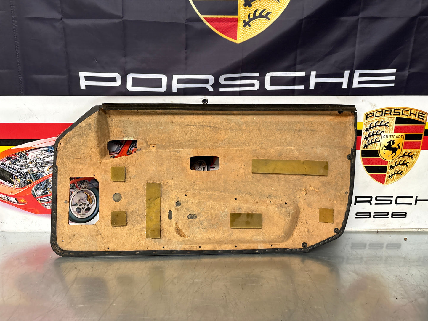Porsche 944 left side Black door card, used 94455501701