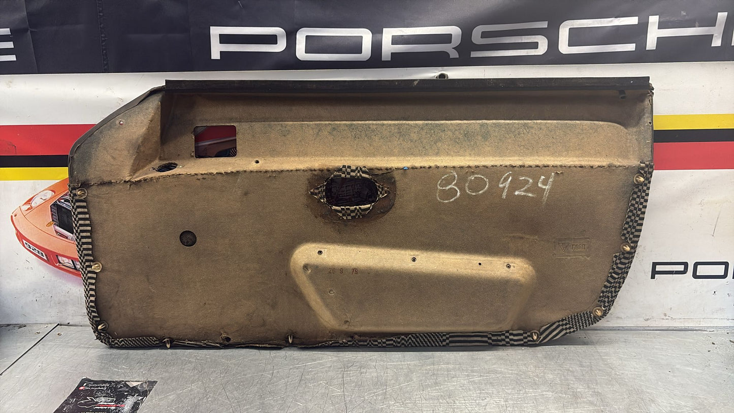 Porsche 924 / 944 early left Used door card, black, LHD 477867011