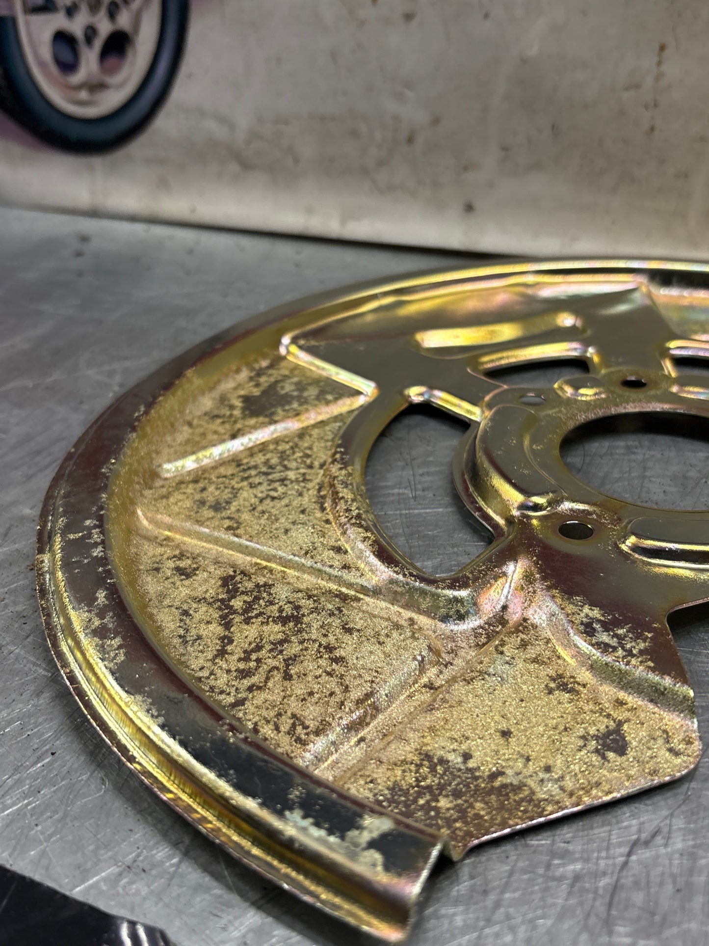 Porsche 924S 944 front disc dust backing plate, refurbished 94435108501 / 94435180401