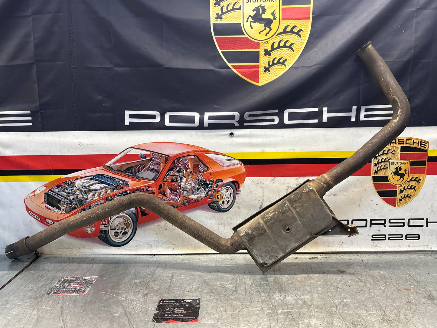 Porsche 928 S4 right middle silencer, used 92811109403