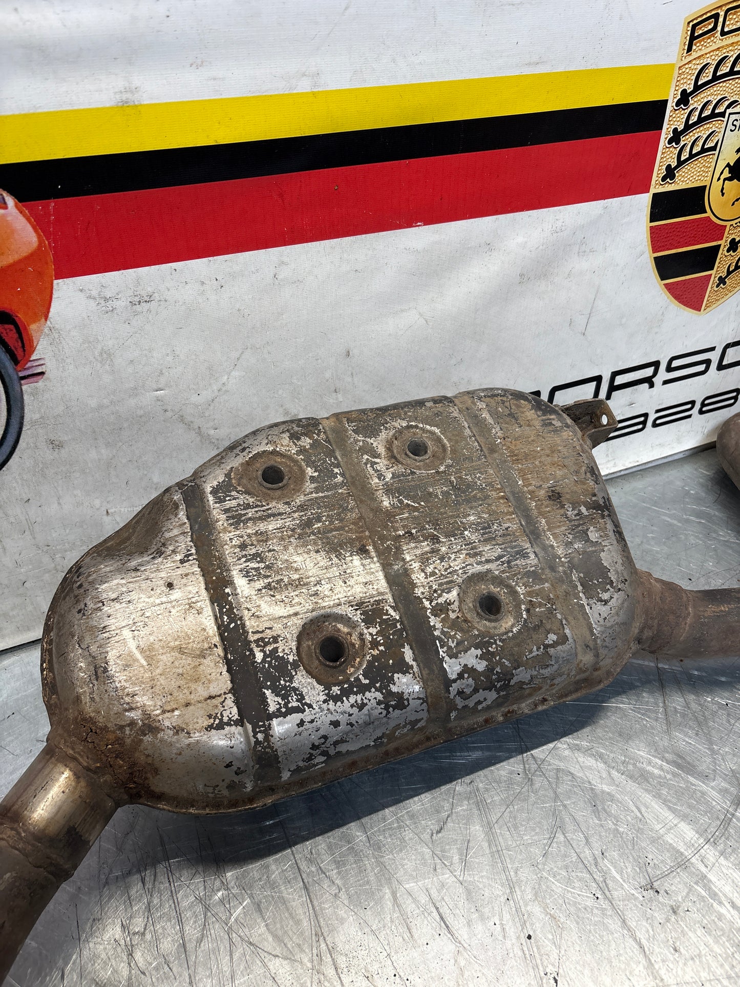 Porsche 928 Left side silencer, used 92811109301