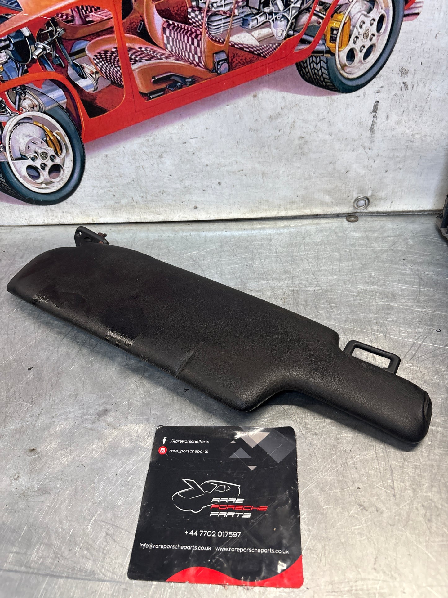 Porsche 928 black sun visor, used for spares or repair left 92873123702