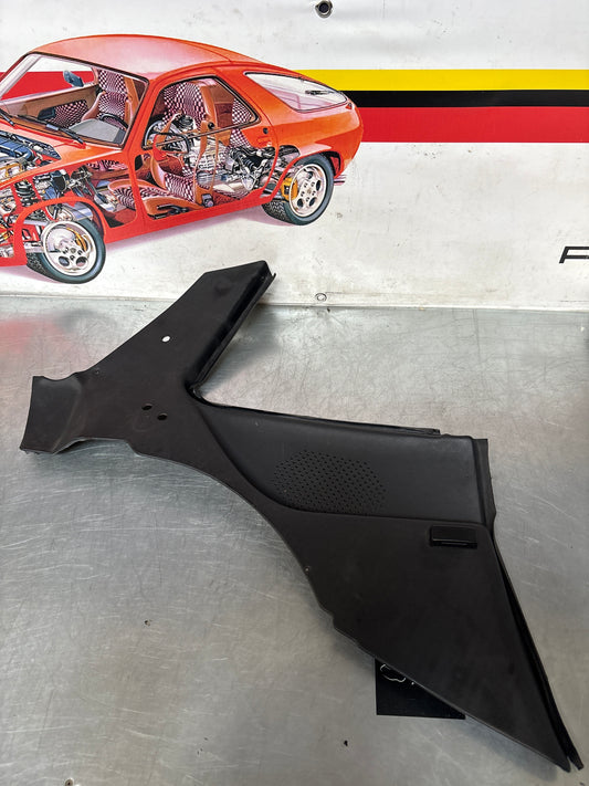 Porsche 944 924 black left rear interior C Post trim /card . Quarter panel trim used, 94455502101