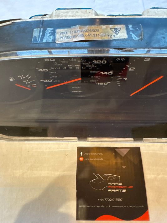 Porsche 944 dash clock binnacle pod speedometer, 94564131102 used 038892 miles plastic screen has some small scratches