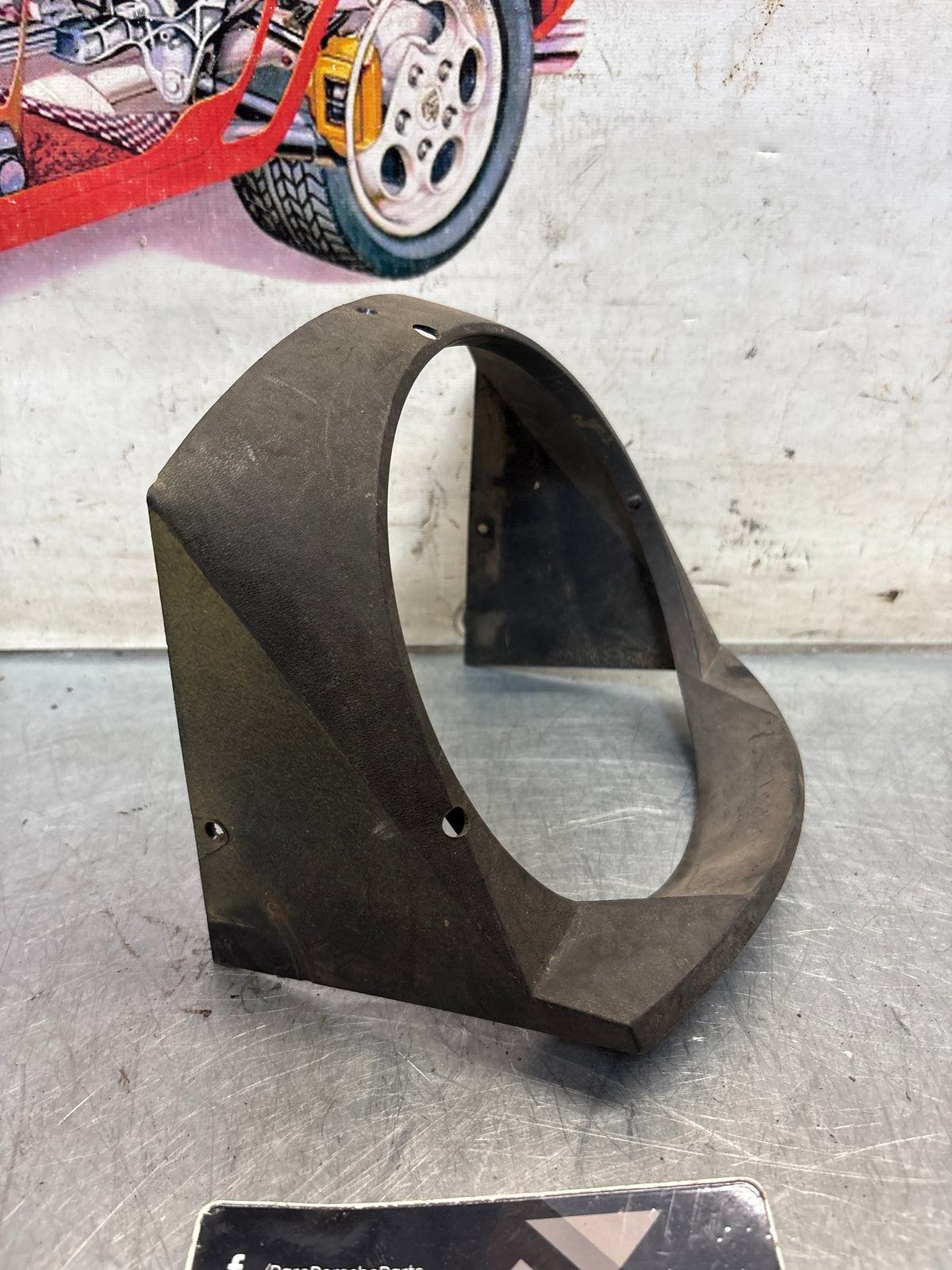 Porsche 914 left side headlight trim, used 91475022511