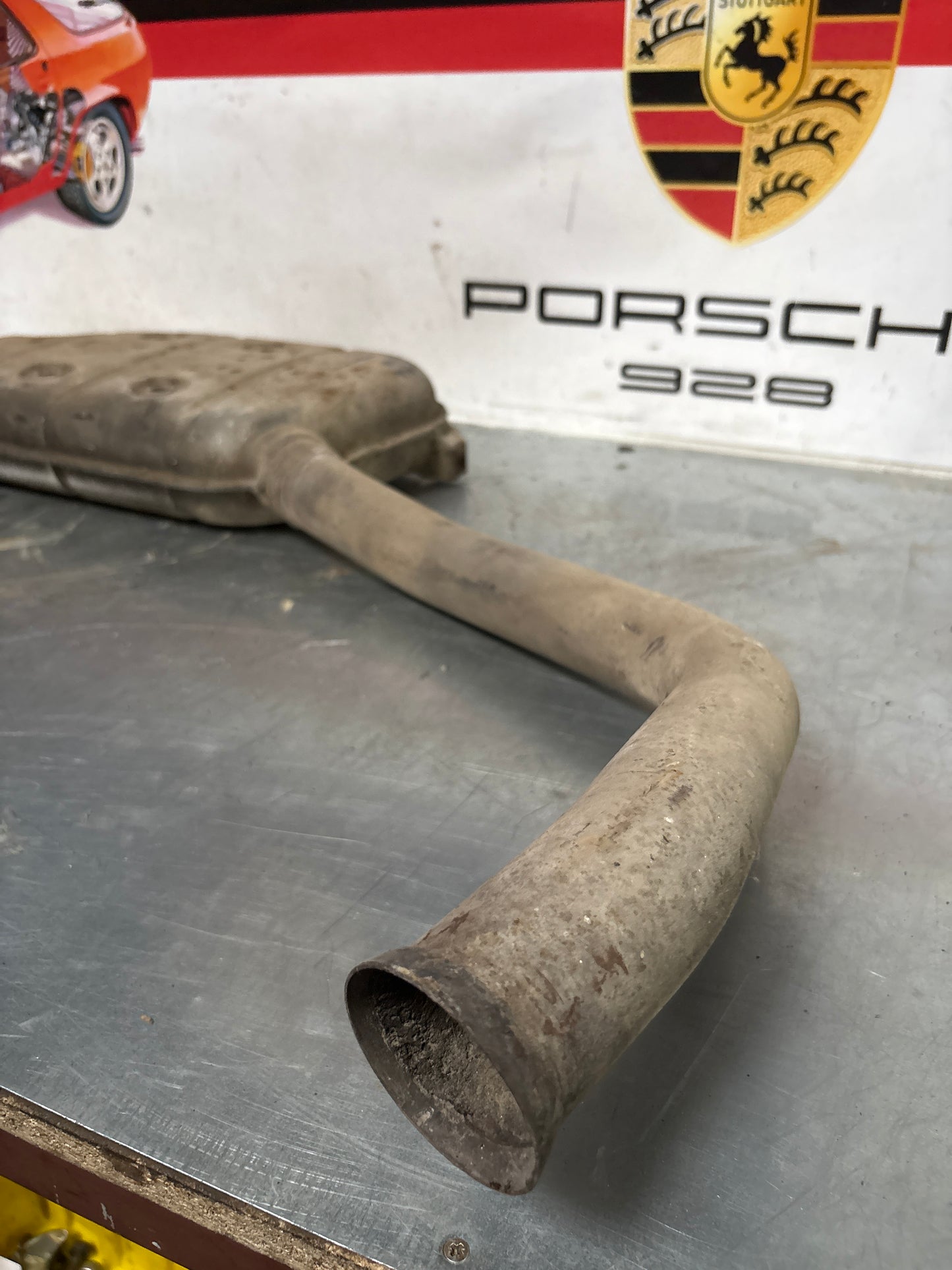 Porsche 928 Right side silencer, used 92811109301