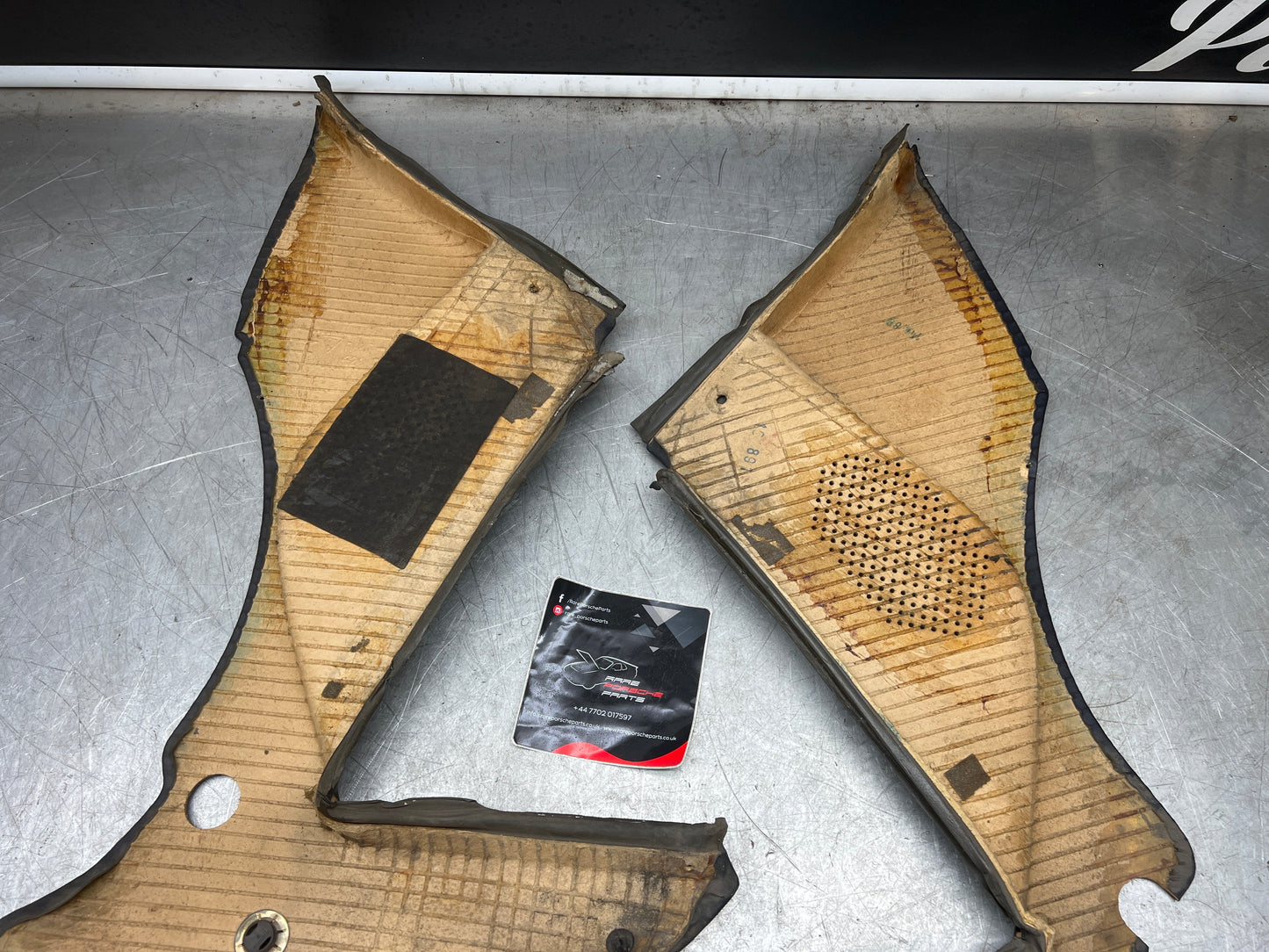 Porsche 944 blue rear interior C Post trims/cards. Quarter panel trim used really good condition 944555021 944555022