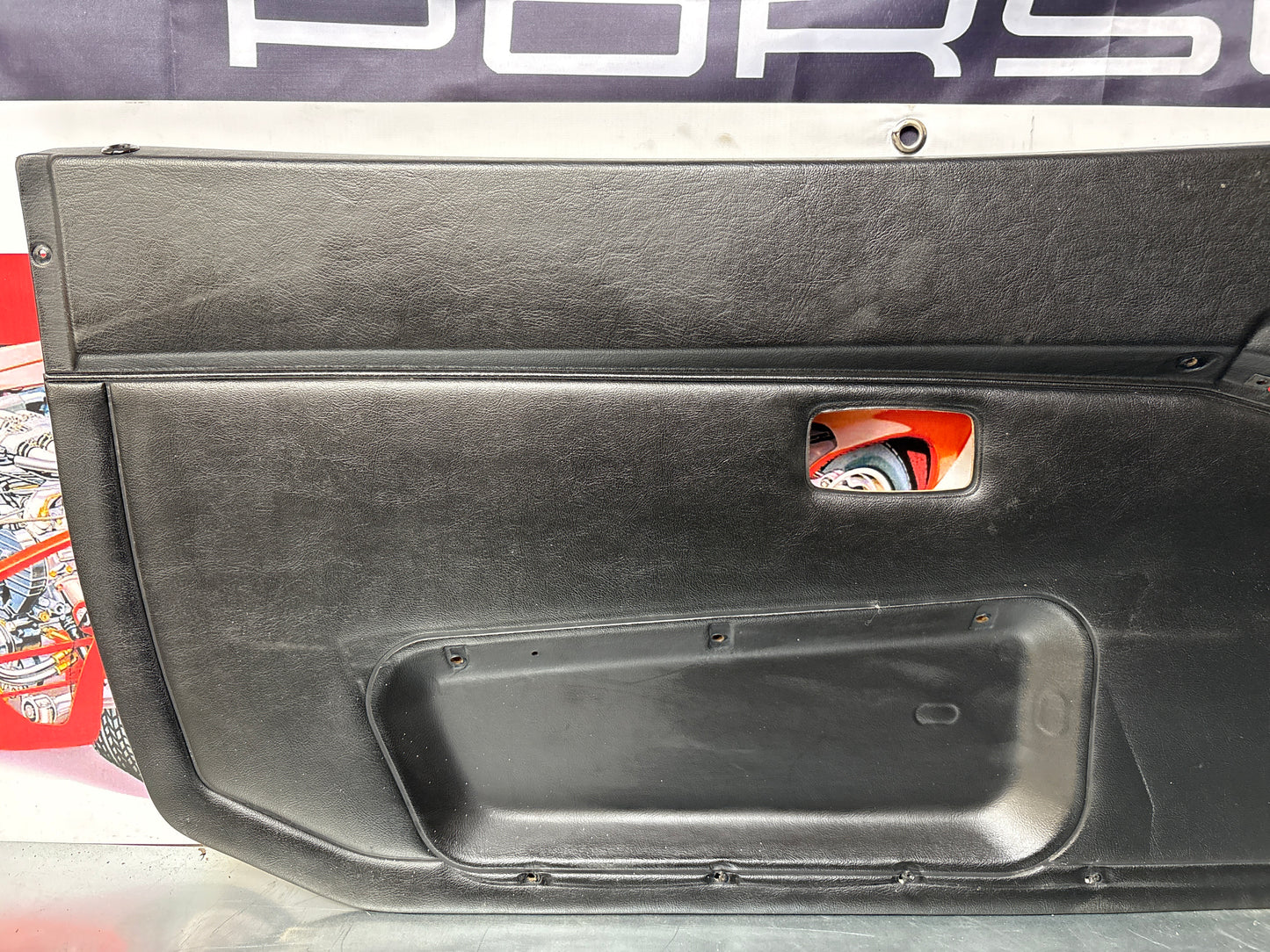 Porsche 944 left side Black door card, used 94455501701