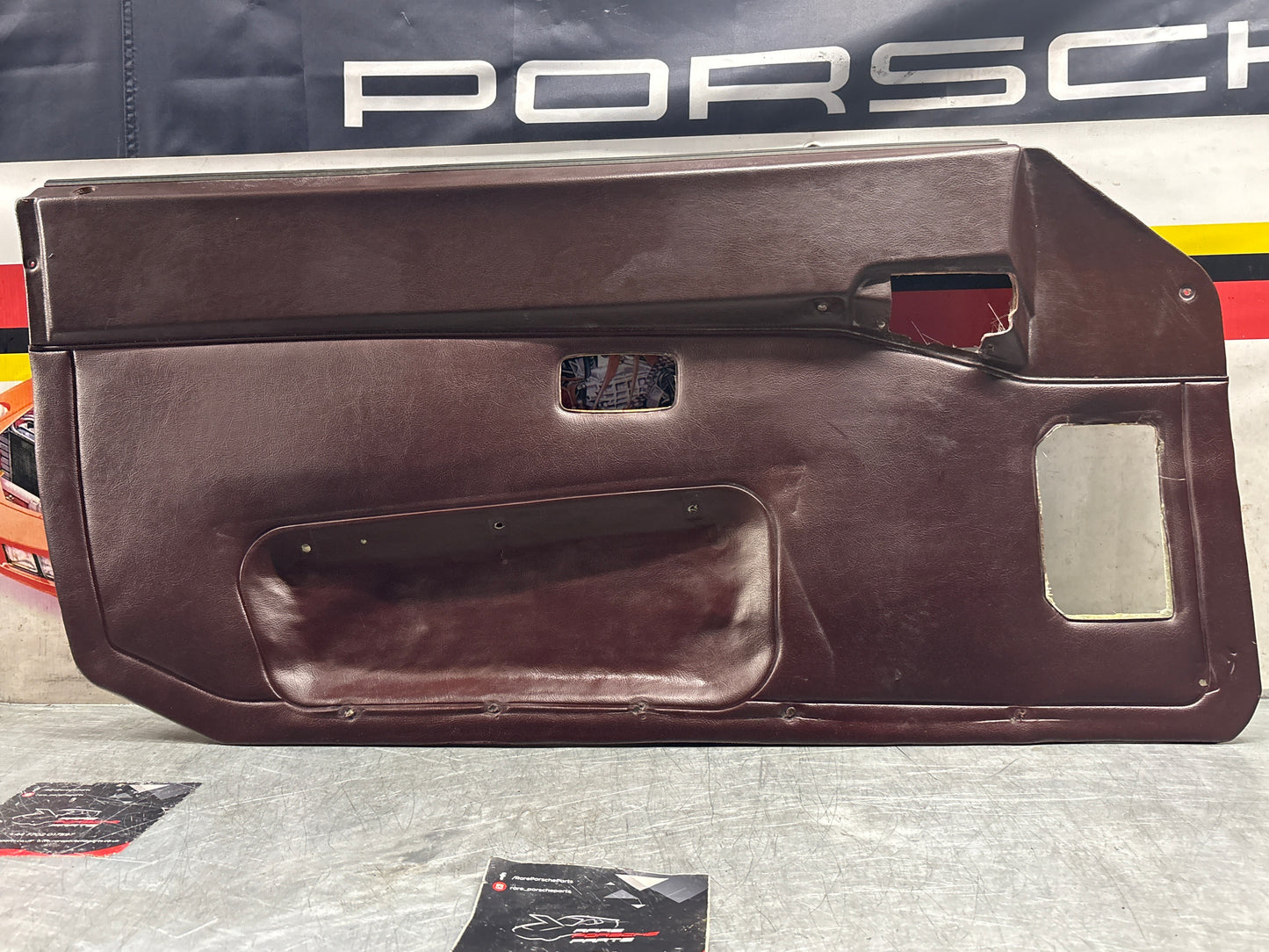 Porsche 944 left burgundy  door card for late cars from 85.5 944555017