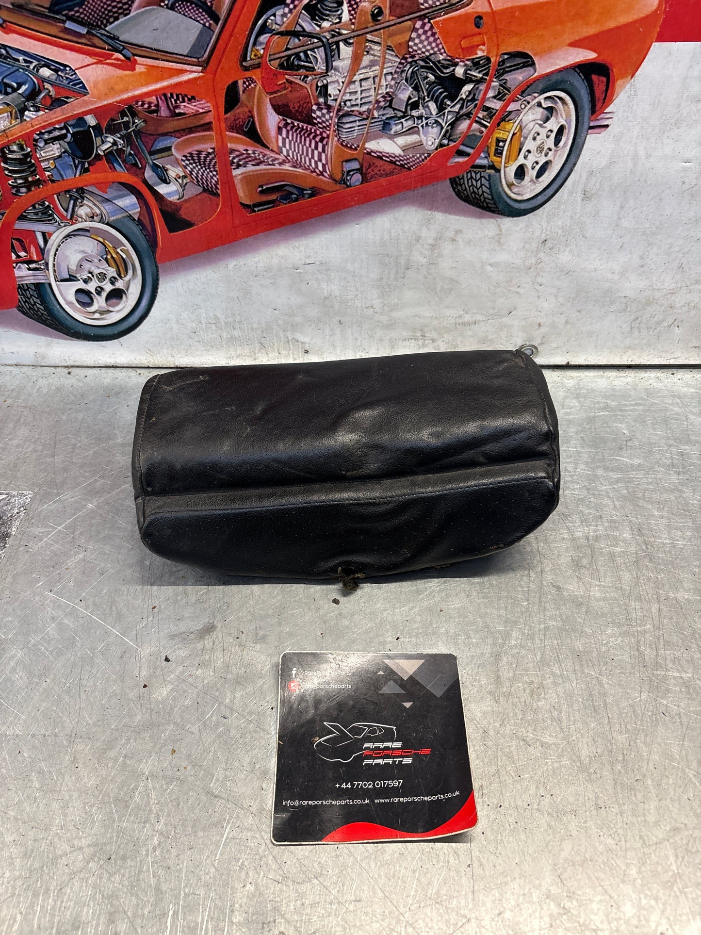 Porsche 928 rear right seat upper cushion, leather, black, used 92852204650