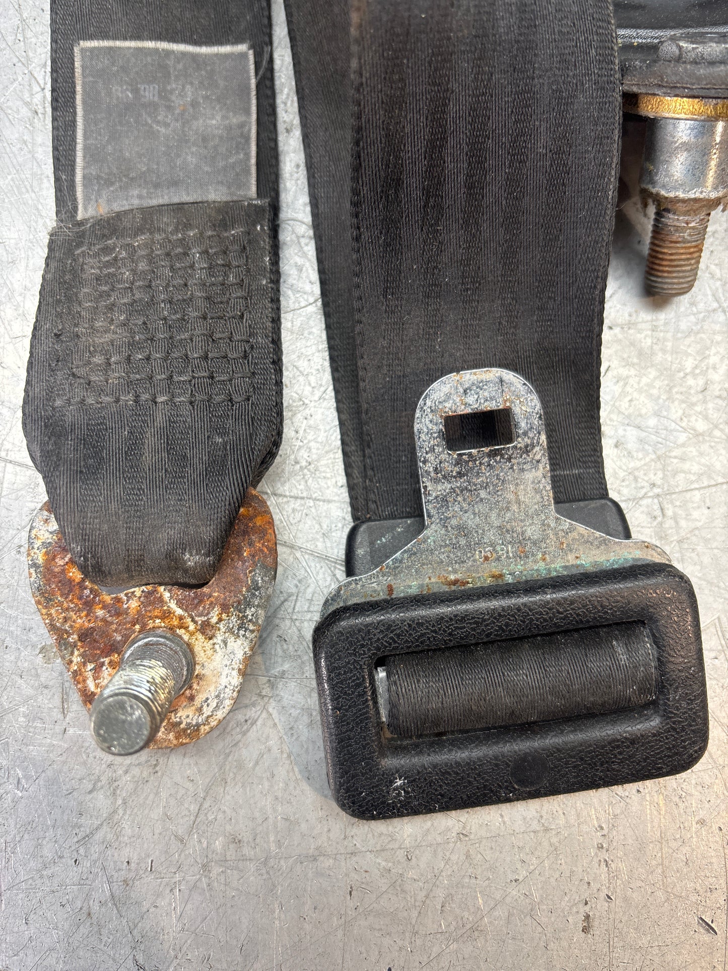 Used Porsche 924/944 rear 2 point static seat belt 477857795 used