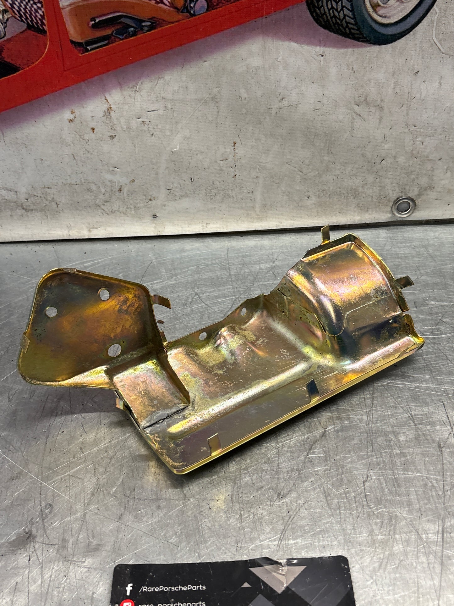 Porsche 928 engine mount heat shield protector plate, refurbished 92837505501