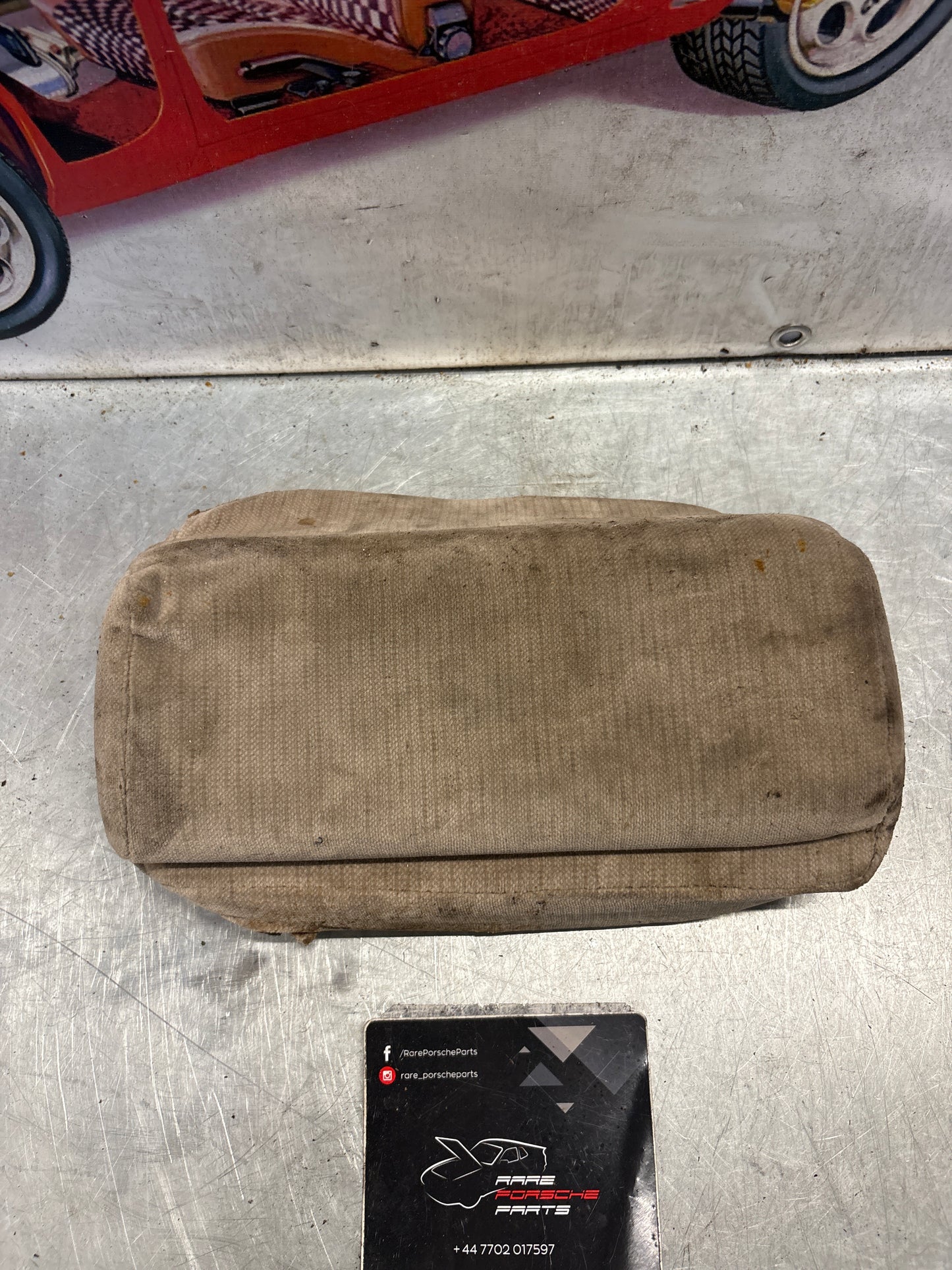 Porsche 928 rear left seat centre cushion,black pinstripe, carpeted, used 92852208751