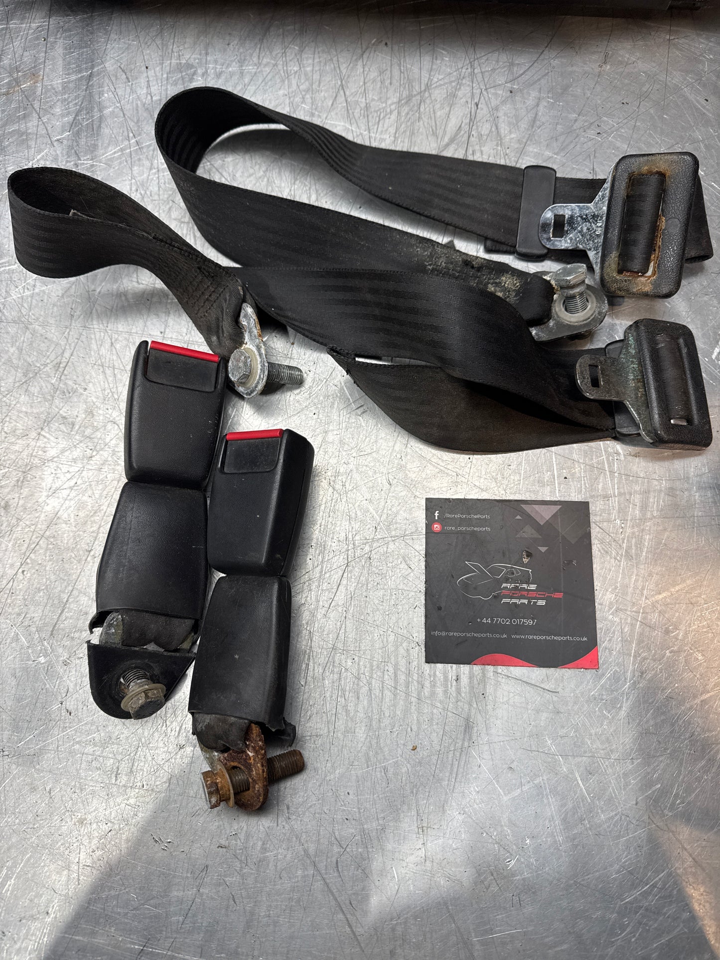 Porsche 924 928 944 rear 2 point static seat belts 477857795 used