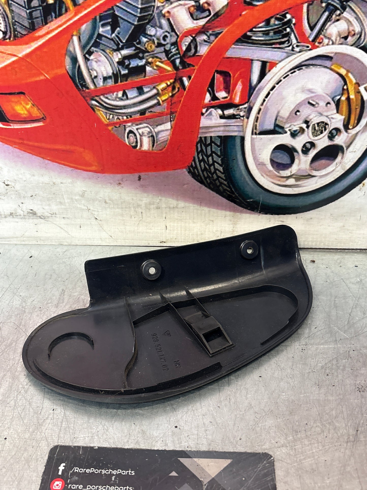 Porsche 928 seat hinge cover Marine Blue used 92852114702