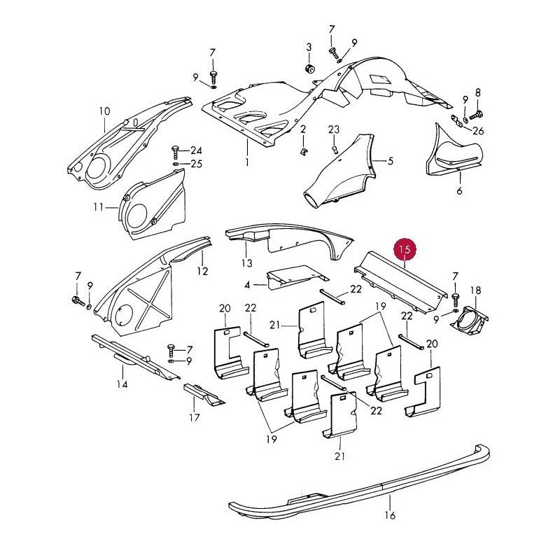 Porsche 911 Engine Tinware Cover, Right, 90110608400 New