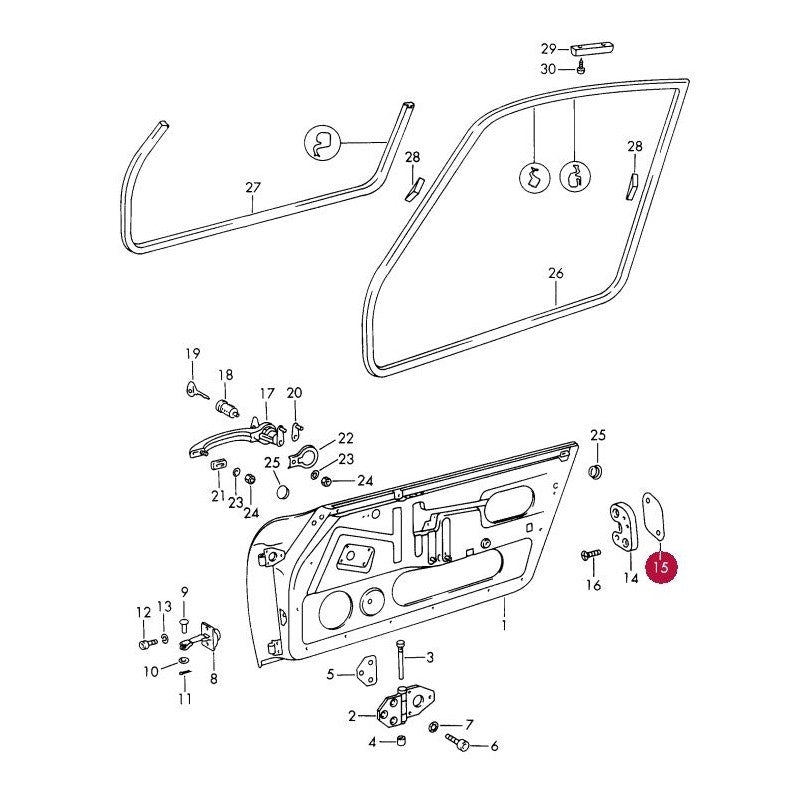Porsche 911 912 Door Striker Plate Gasket, 1mm, 90153170320 New