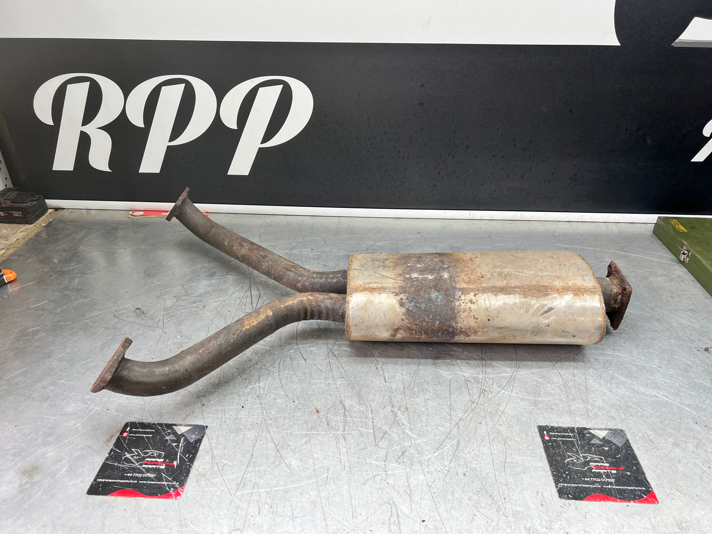 Porsche 928 front muffler, used 92811108207