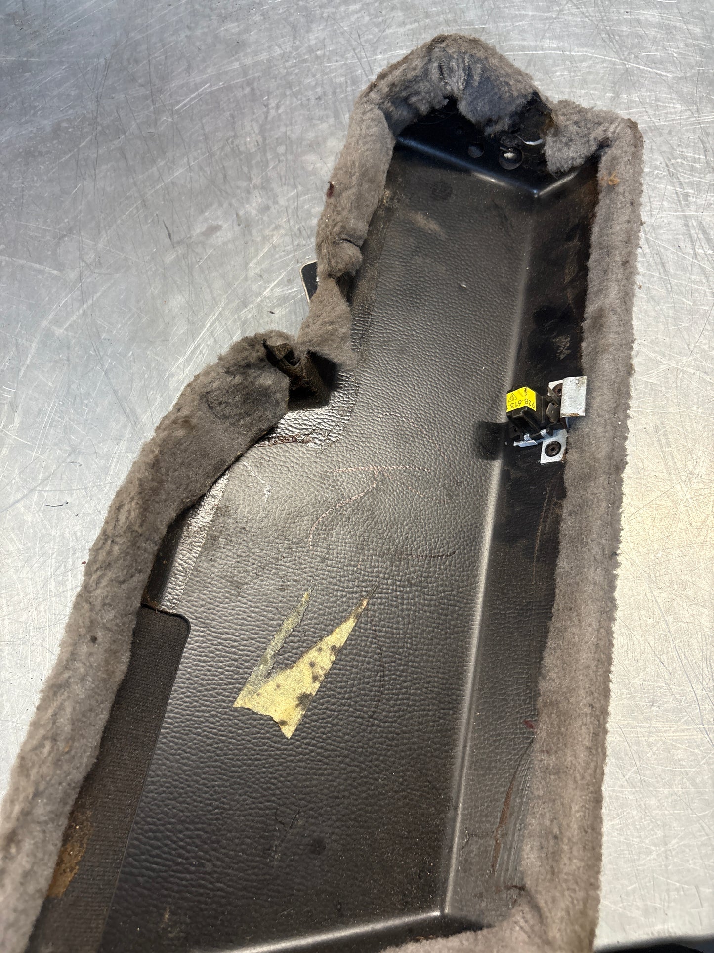 Porsche 928 S4 handbrake cover carpet trim, used, grey 92855109900
