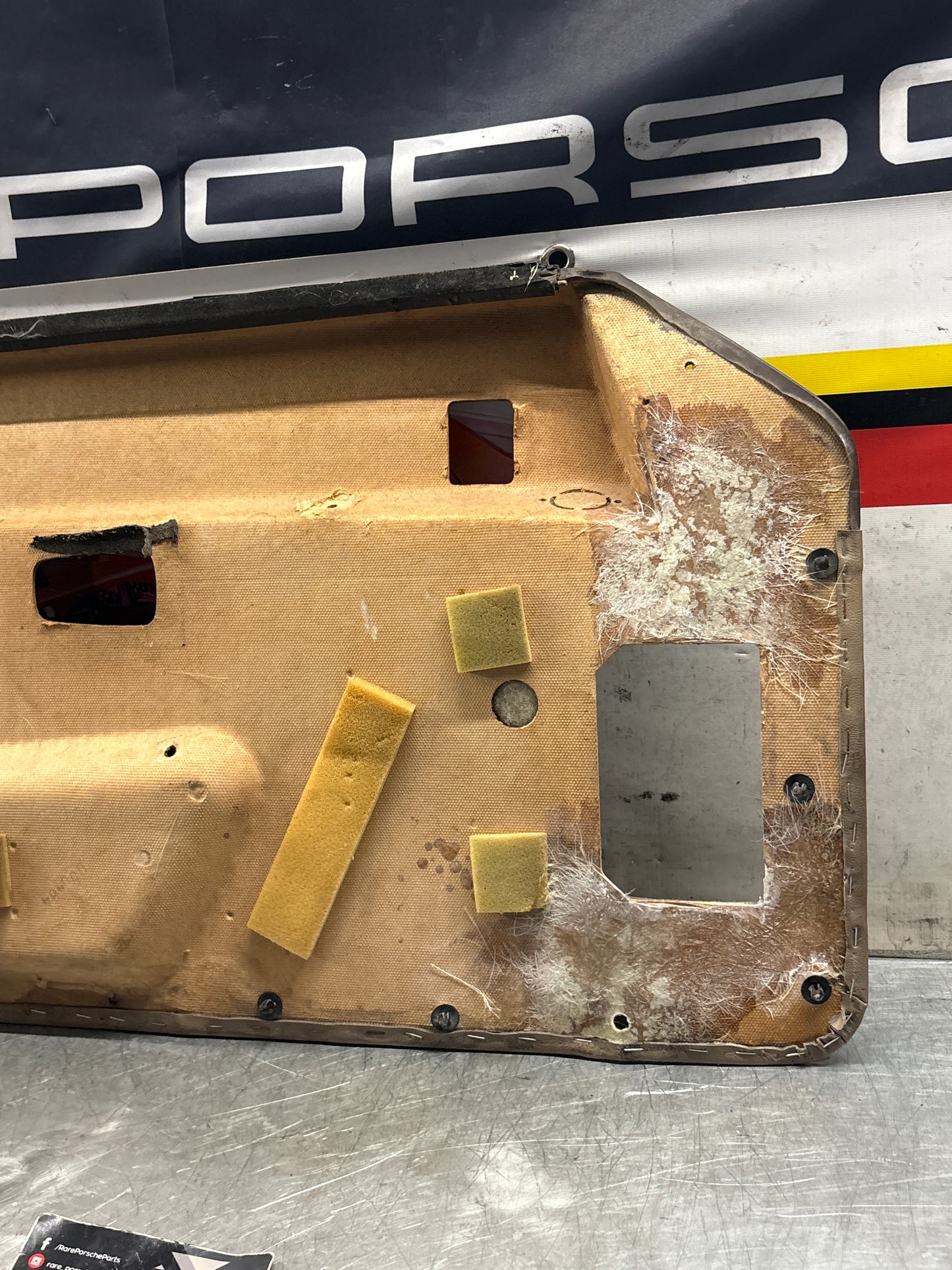 Porsche 924 brown/beige electric window door card, right, off side 477867012 used