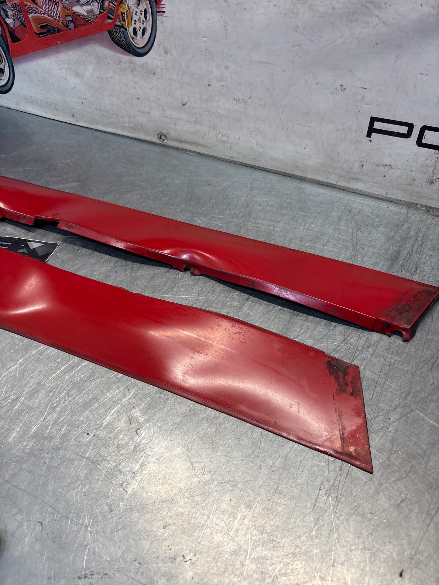 Porsche 924 Carrera GT pair of side skirt trim, for spares or repair 93755902700 / 93755902800