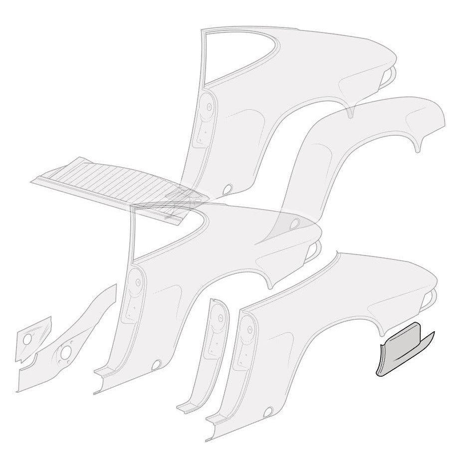 Porsche 911 Rear Quarter Panel Lower Extension, Left, 91150306703 New