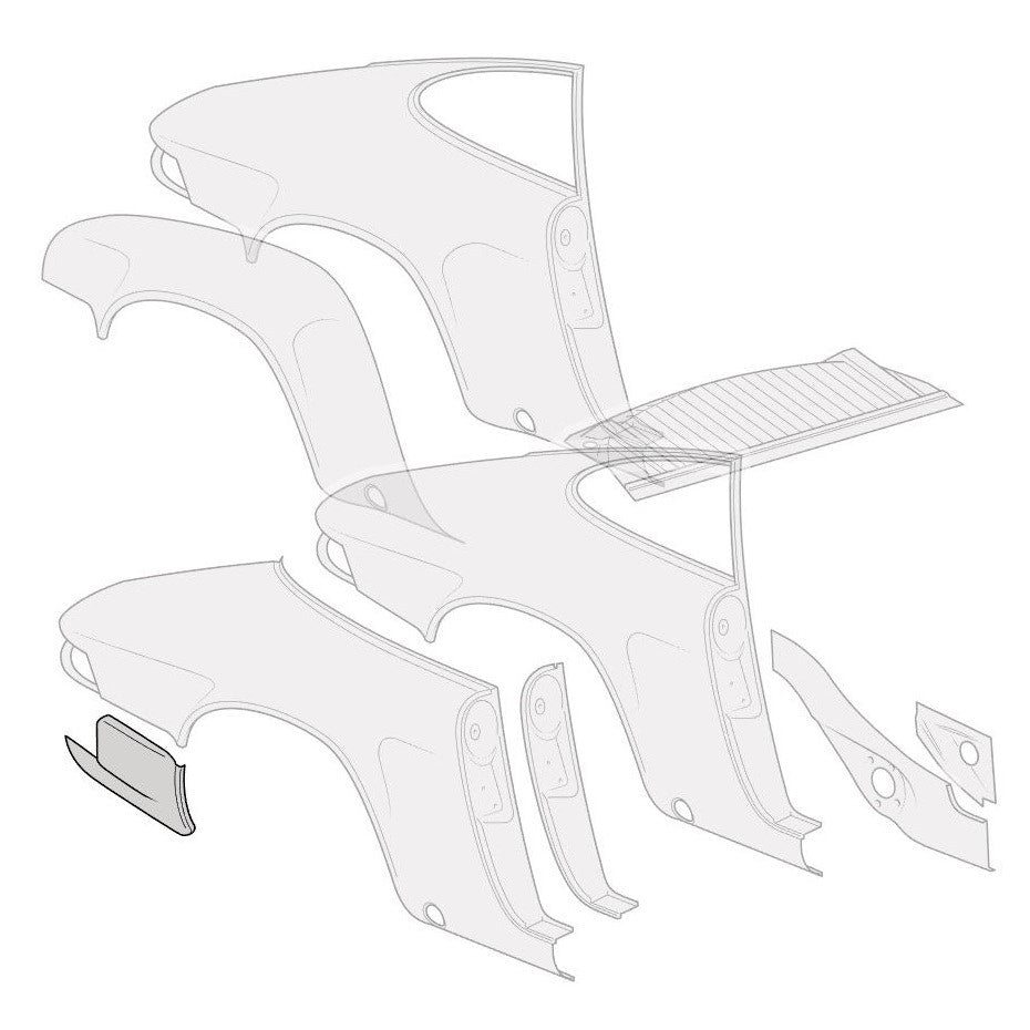 Porsche 911 Rear Quarter Panel Lower Extension, Right, 91150306803 New