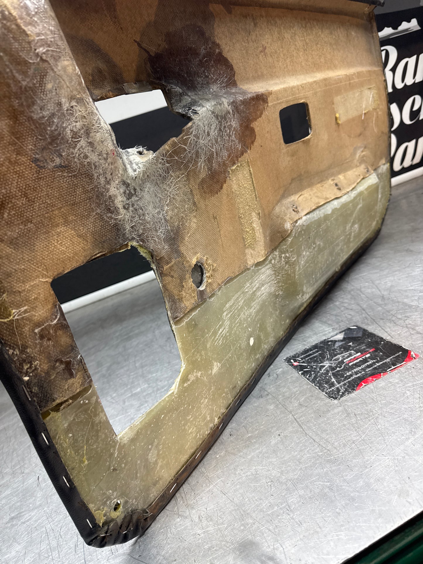 Porsche 944 left black door card for late cars from 85.5. Fibreglass repair.