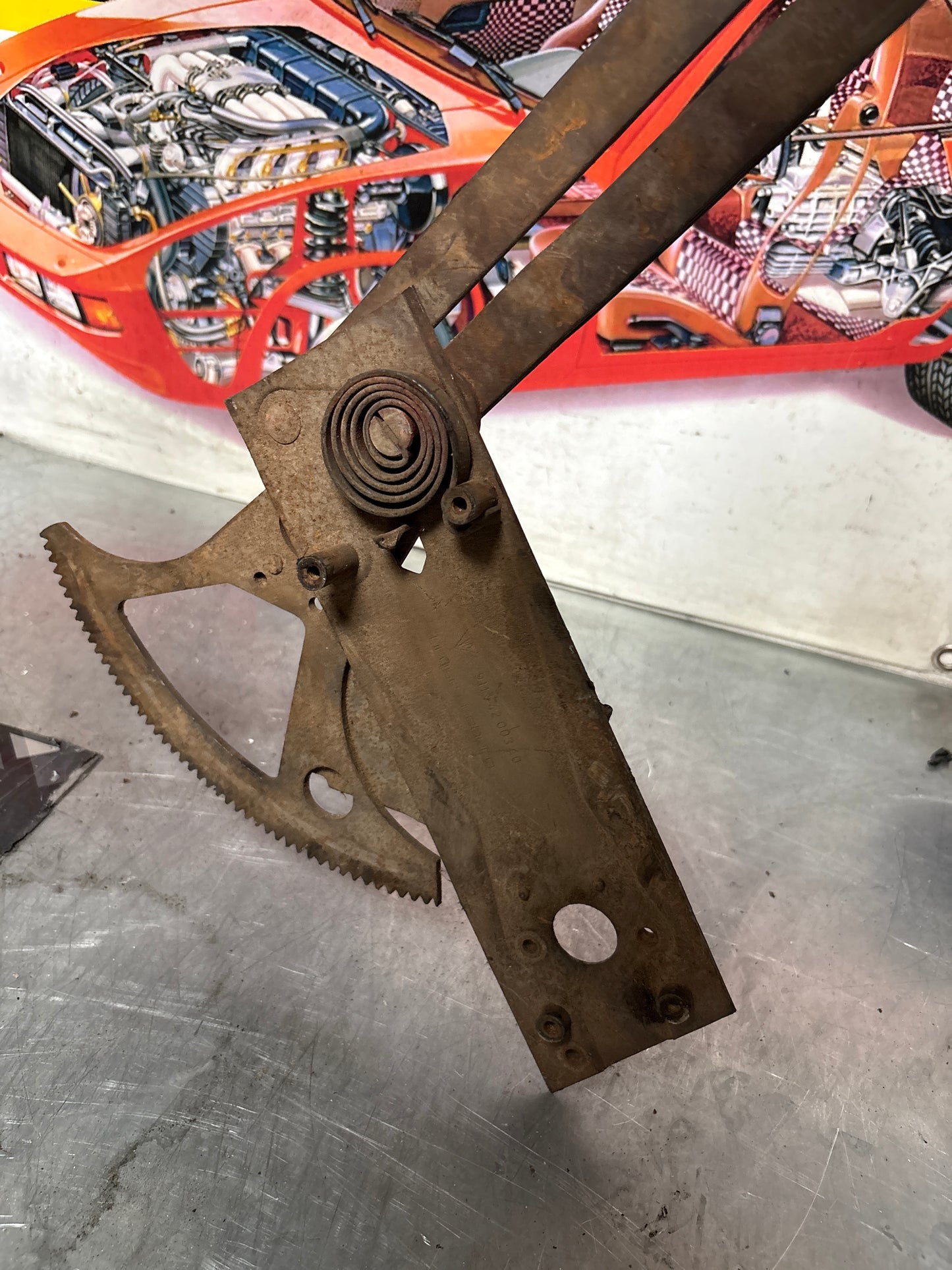 Porsche 911 930 Left Window regulator mechanism, used 91154200340