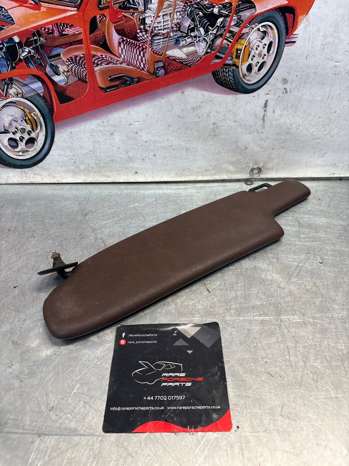 Porsche 928 brown sun visor, used right 92873123802