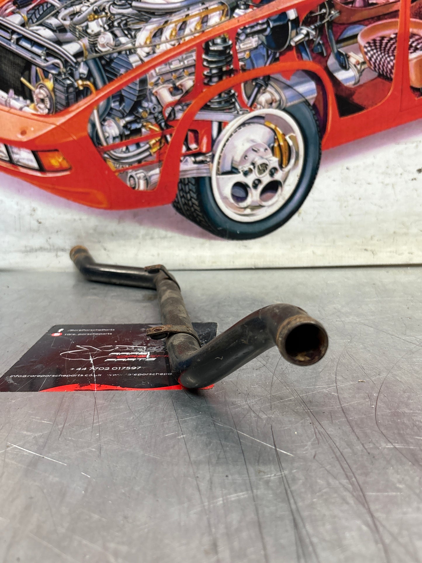 Porsche 924 Turbo metal water pipe 93110626301, used