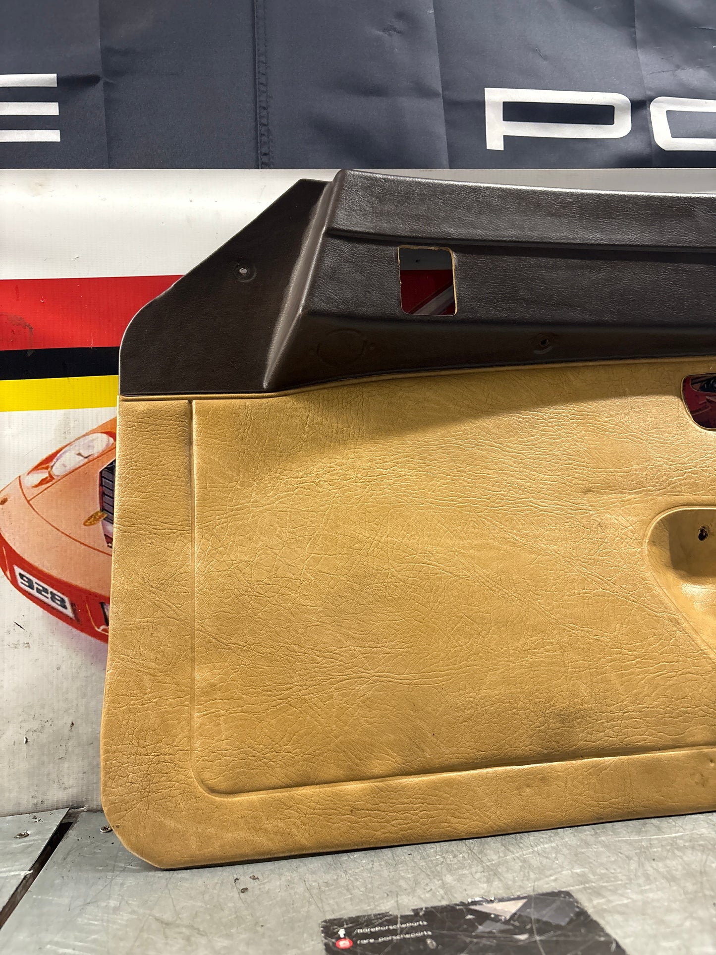 Porsche 924 brown/beige electric window door card, right, off side 477867012 used