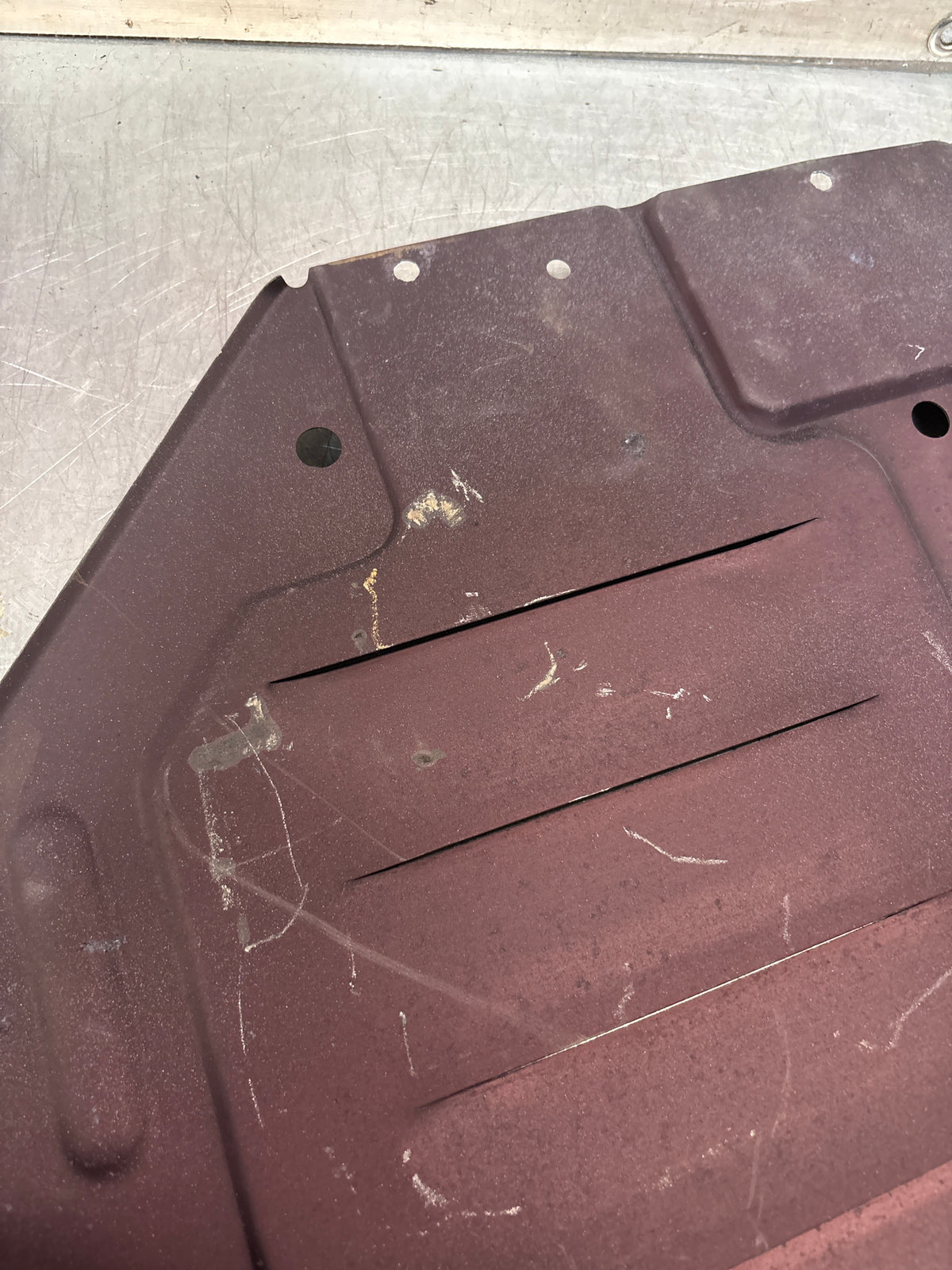 Porsche 944 engine tray / belly pan / undertray used. Aluminiun, shot blasted 94434116103